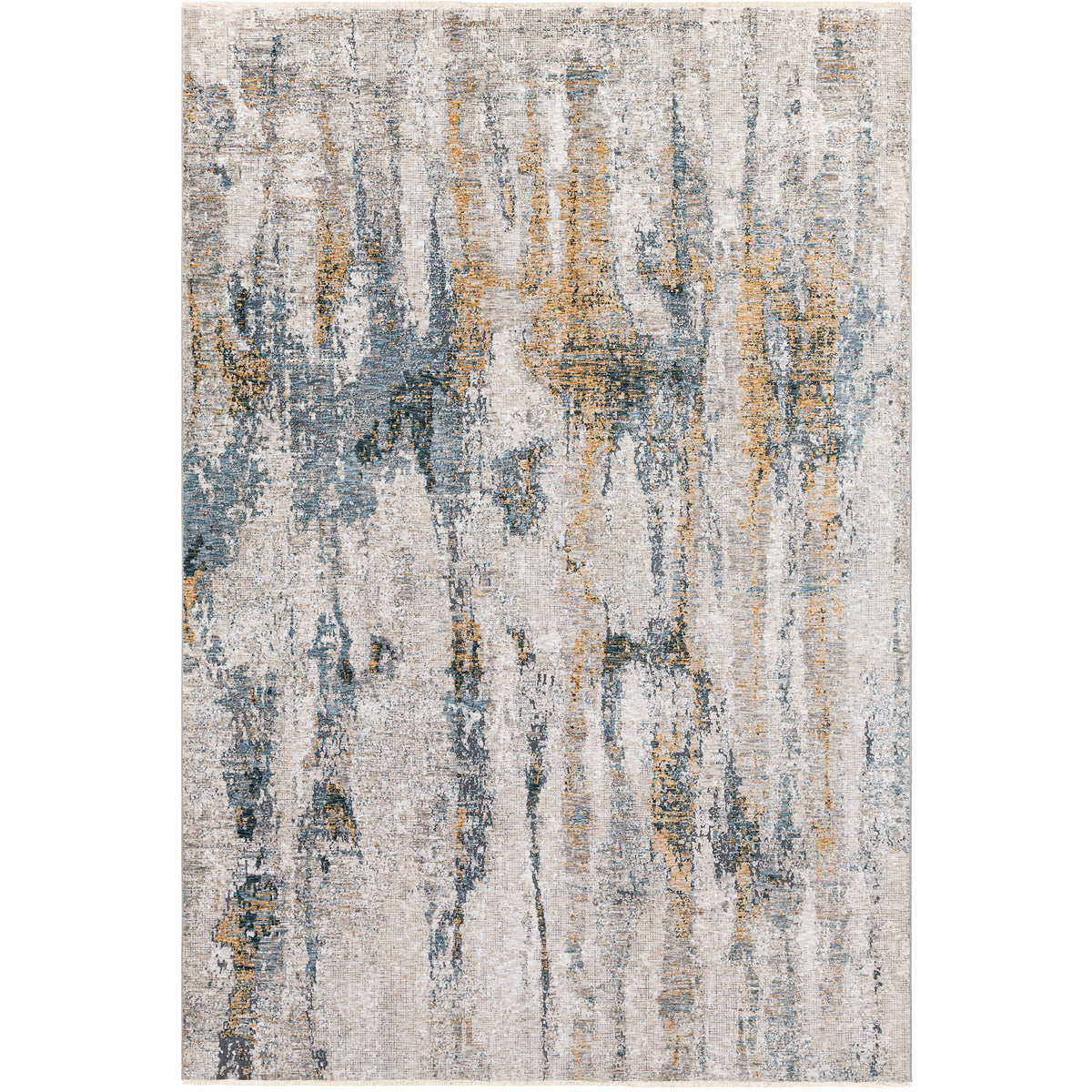 Ladoga 89 X 60 inch Light Beige/Cream/Denim Blue/Gray Rug, 5ft x 8ft