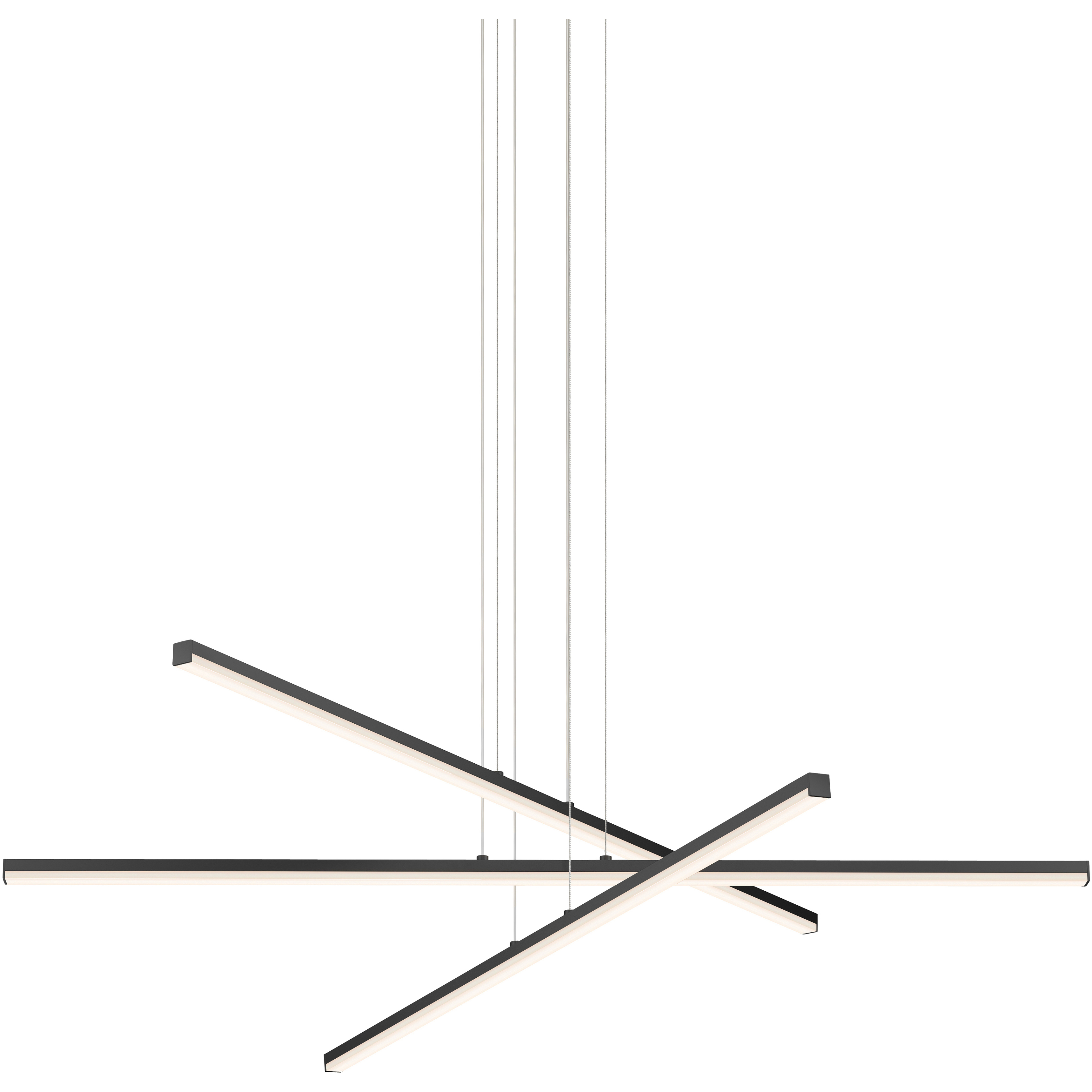 Stix LED 40 inch Satin Black Chandelier Ceiling Light in Standard Suspension