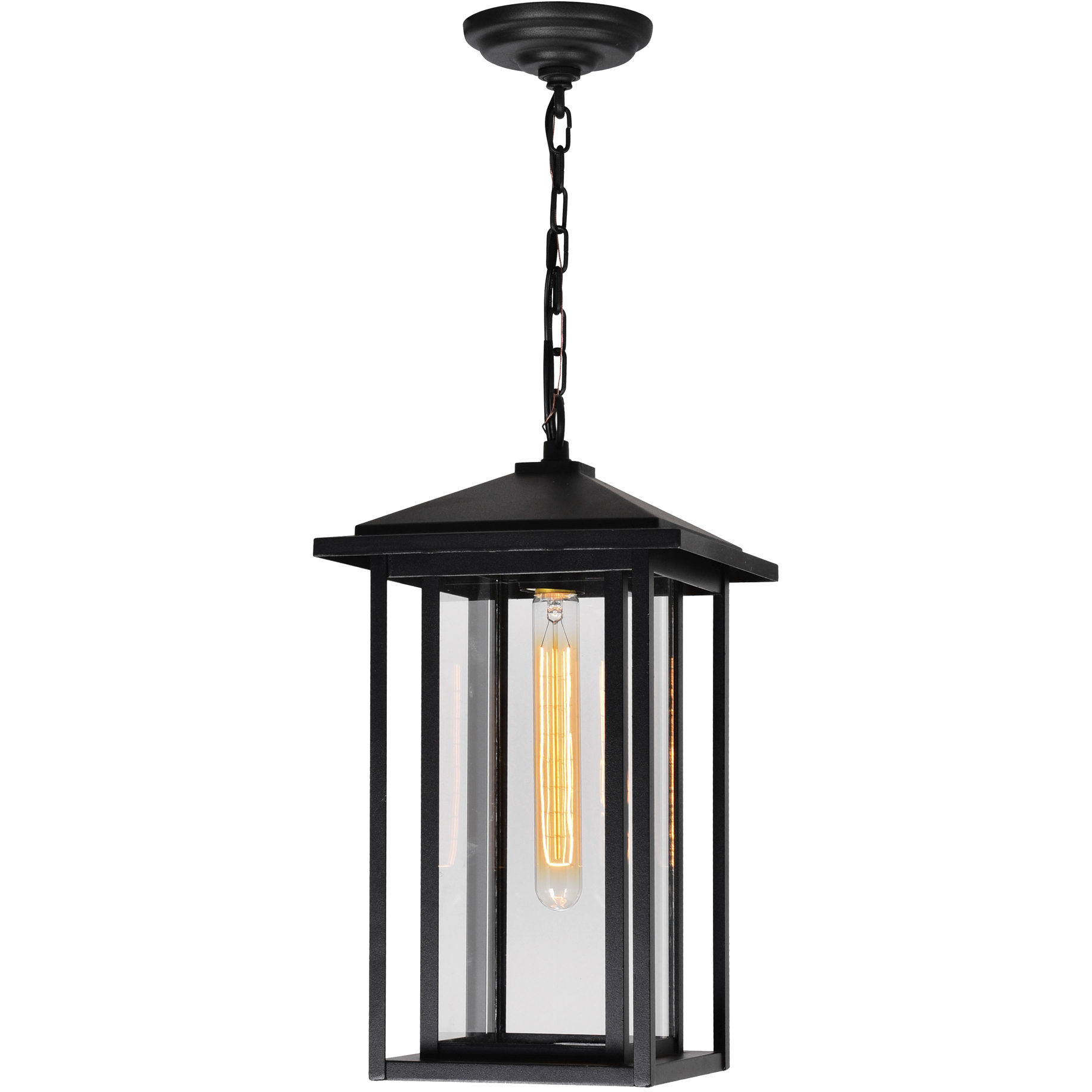 Crawford 1 Light 9 inch Black Outdoor Hanging Light