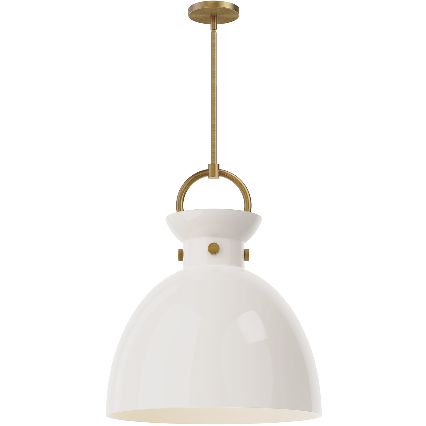 Alora Mood Waldo 1 Light 18 inch Aged Gold Pendant Ceiling Light in Glossy Opal Glass