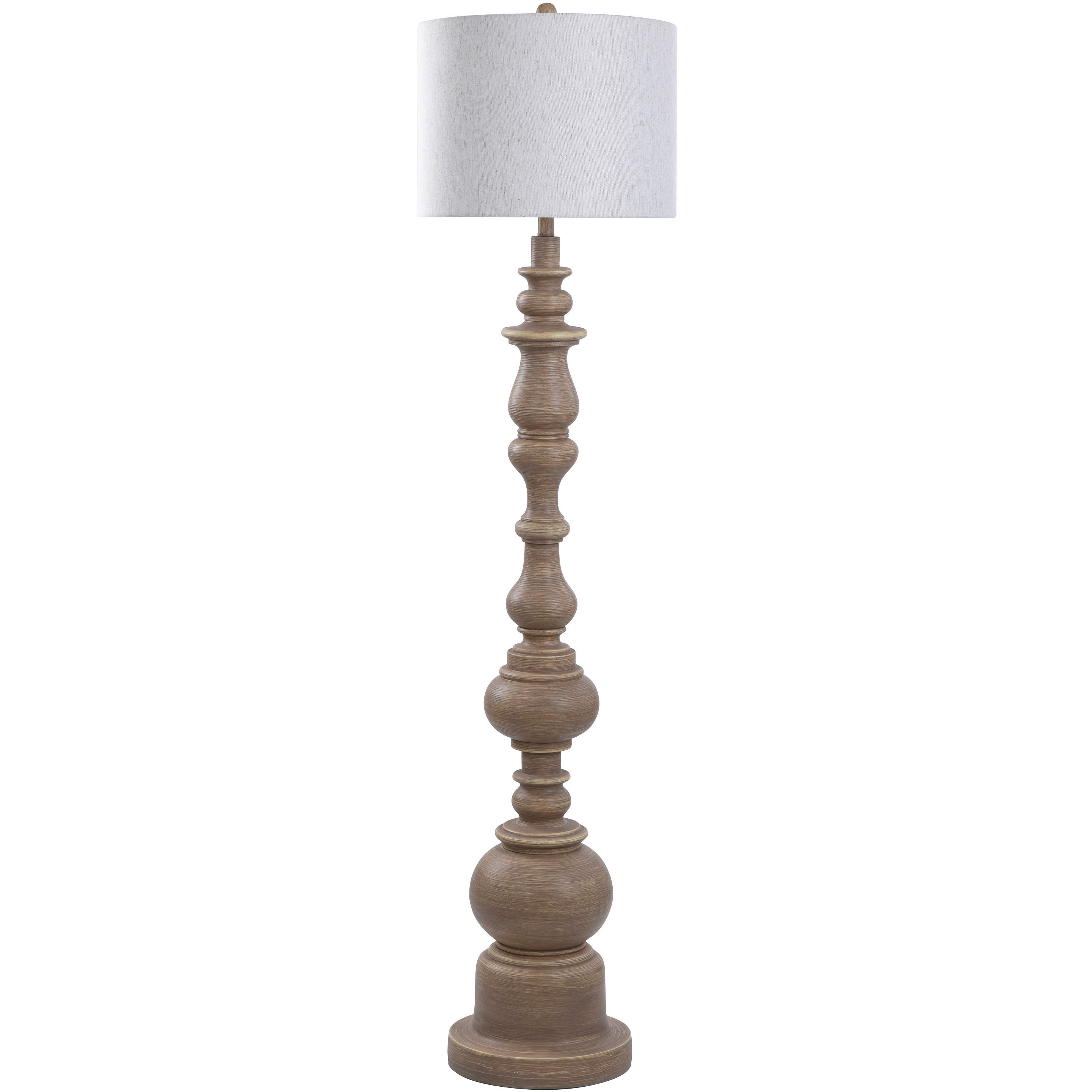 Cameron 64 inch 150 watt Light Natural Oak Brushed Floor Lamp Portable Light