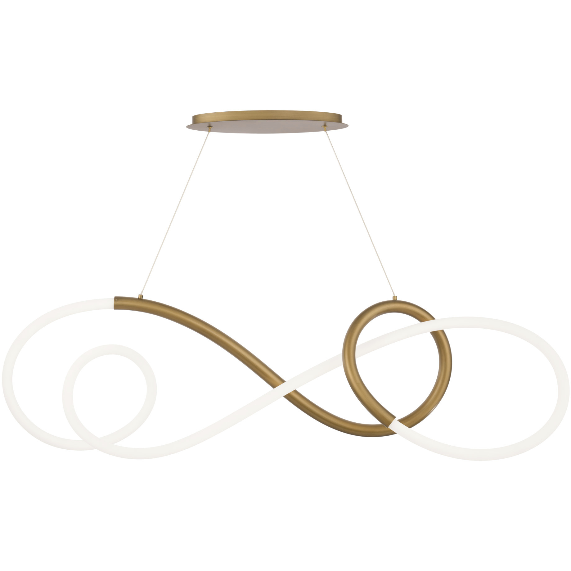 Solo LED 48 inch Aged Brass Linear Chandelier Ceiling Light, dweLED