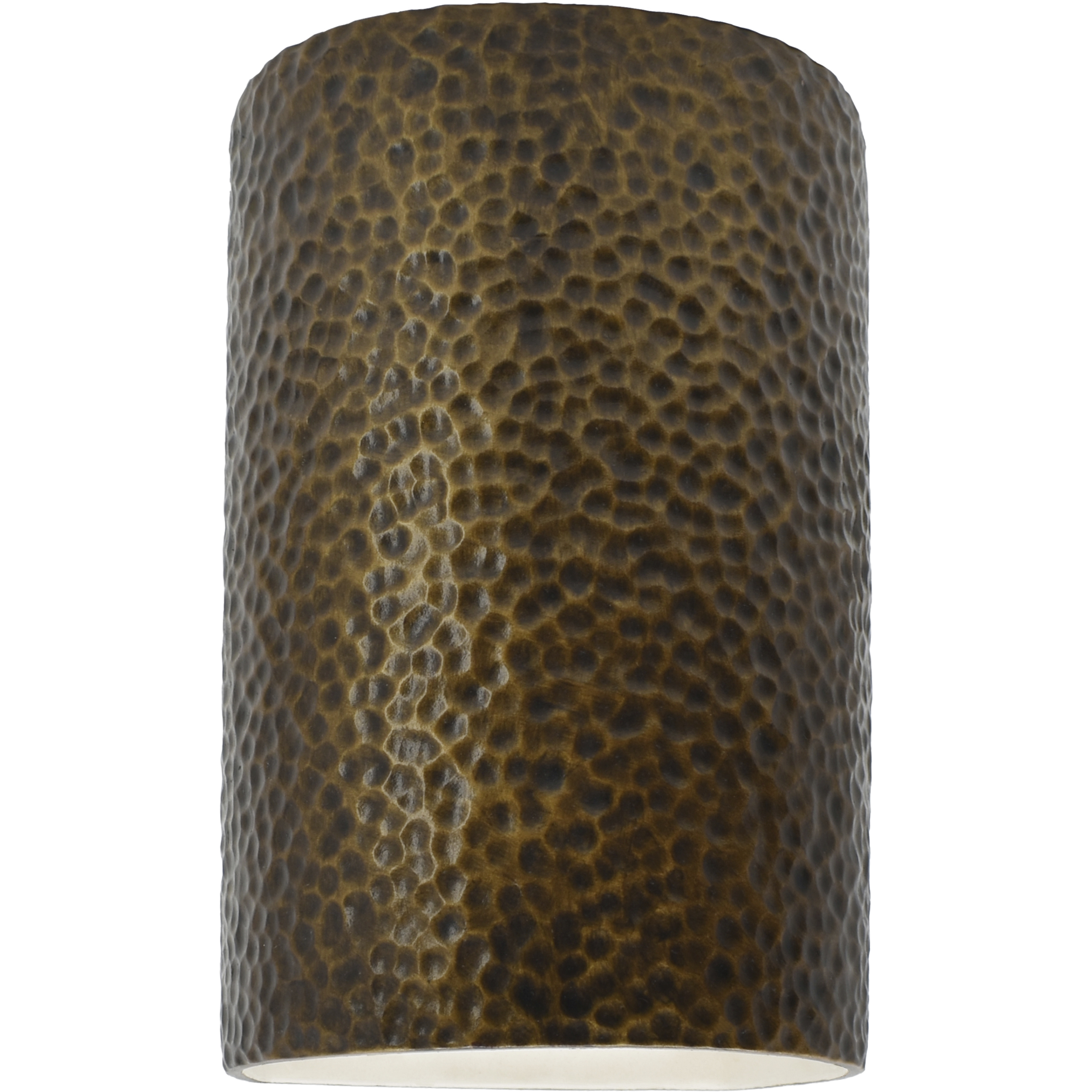 Ambiance Cylinder LED 5.75 inch Hammered Polished Brass Wall Sconce Wall Light, Small