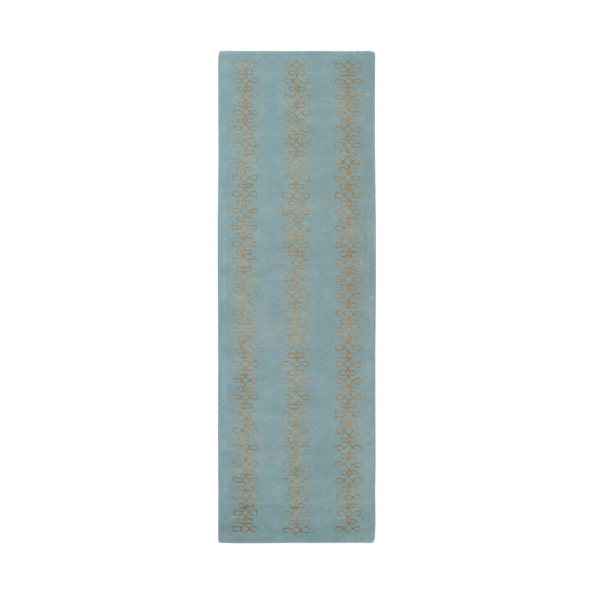 Modern Classics 96 X 30 inch Blue and Brown Runner, Wool