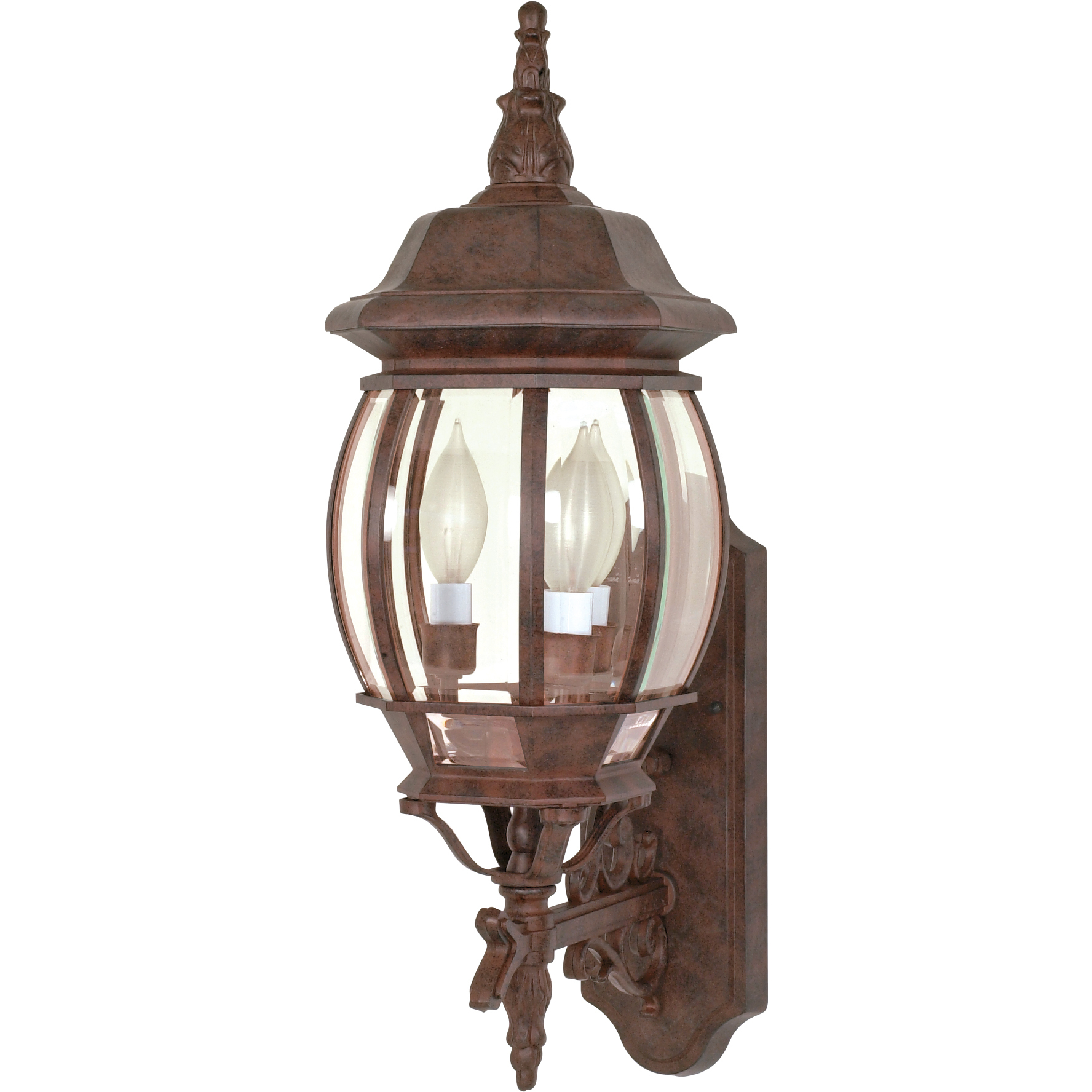 Central Park 3 Light 23 inch Old Bronze Outdoor Wall Lantern