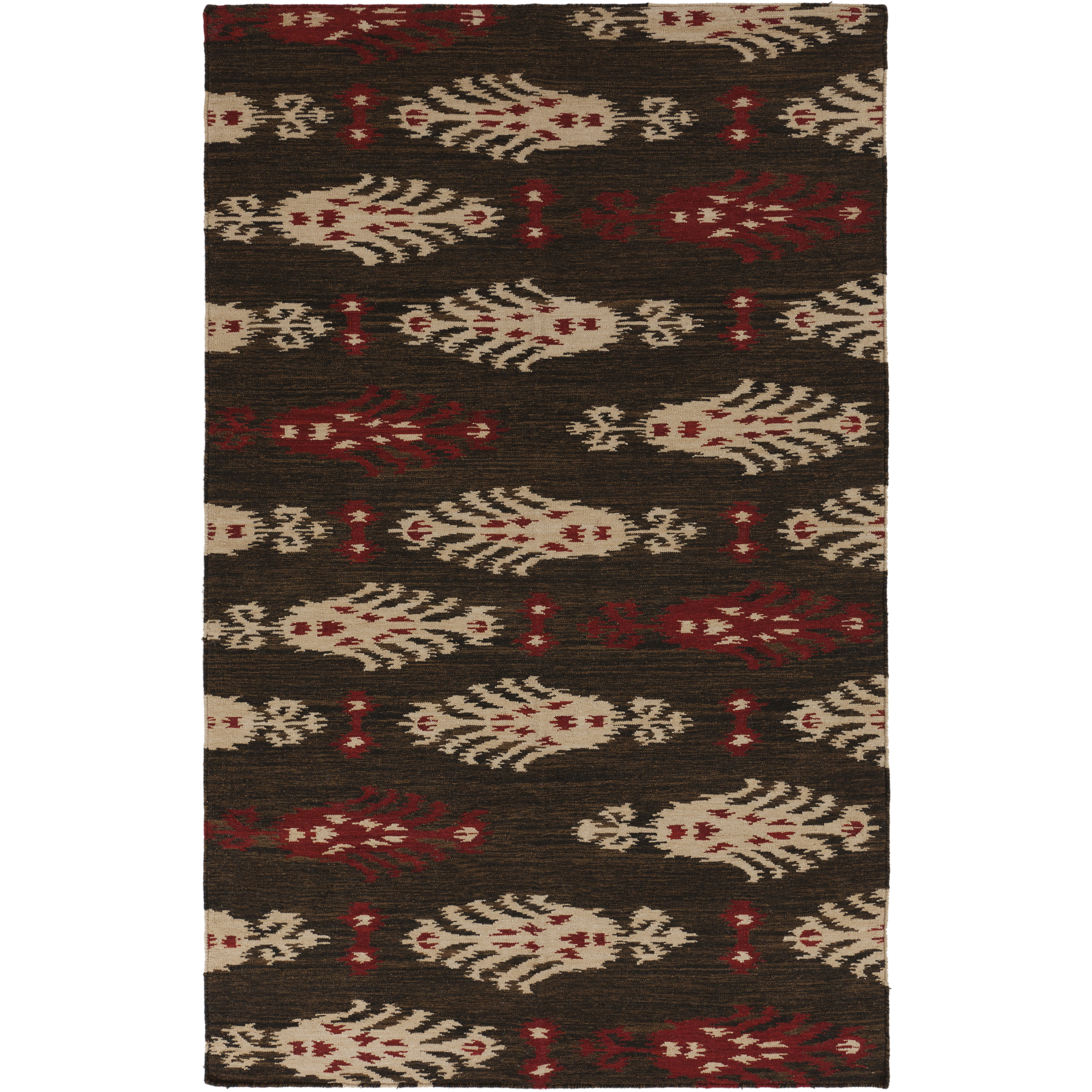 Frontier 132 X 96 inch Dark Brown, Wheat, Tan, Burnt Orange Rug