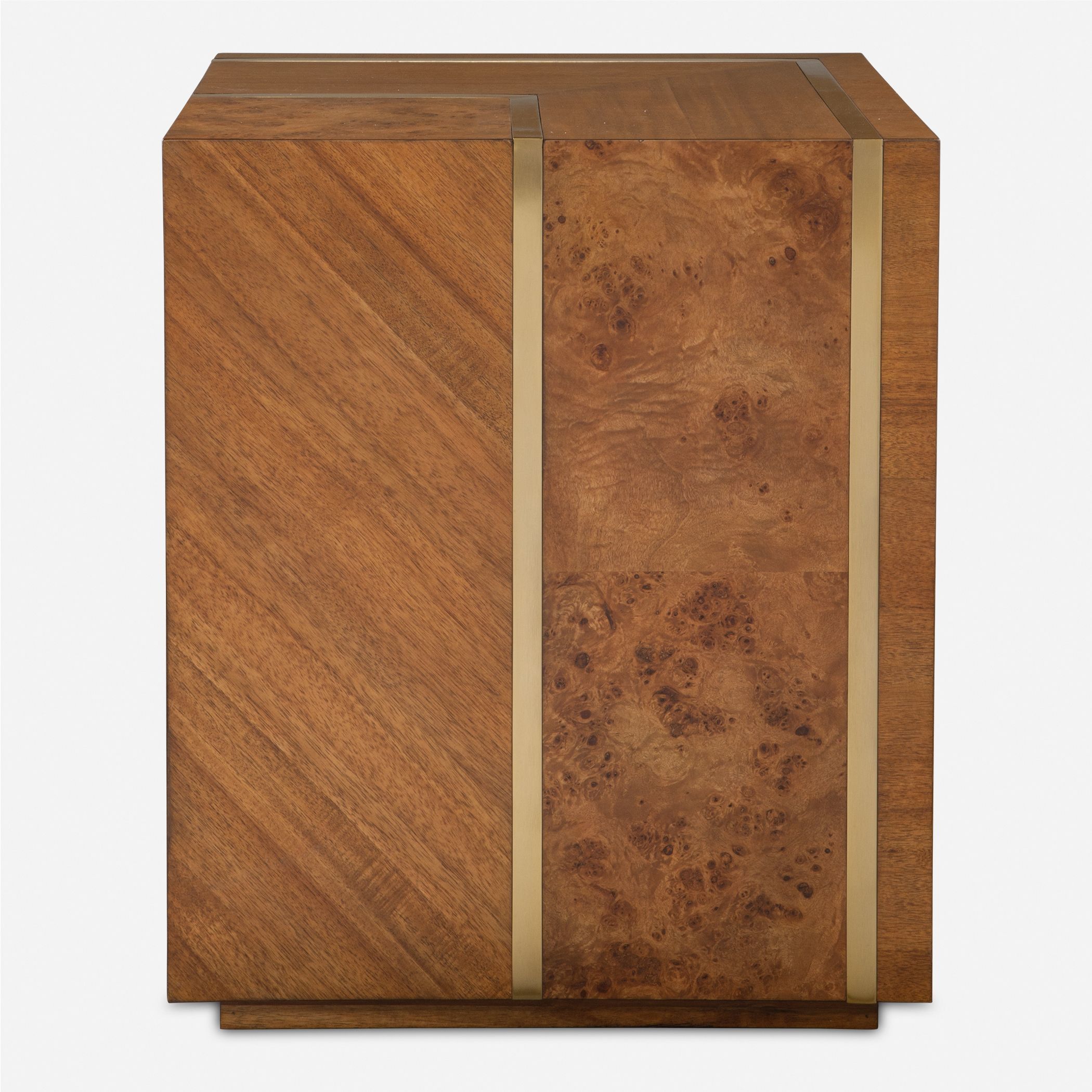 Seven Wonders 24 X 20 inch Maple Burl and Acacia and Alder Wood Side Table