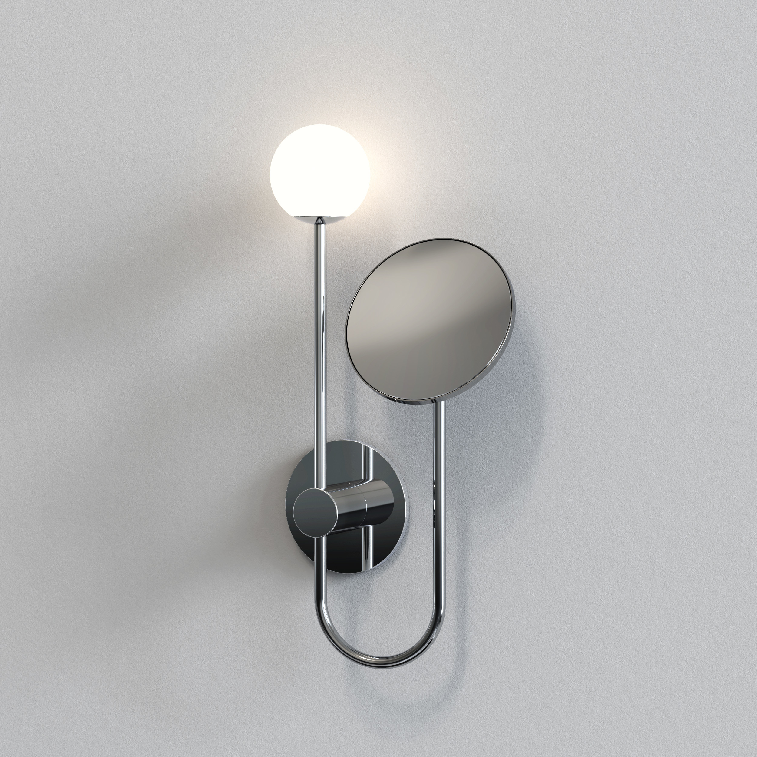 Orb 1 Light 8.27 inch Polished Chrome Bathroom Magnifying Mirror Wall Light