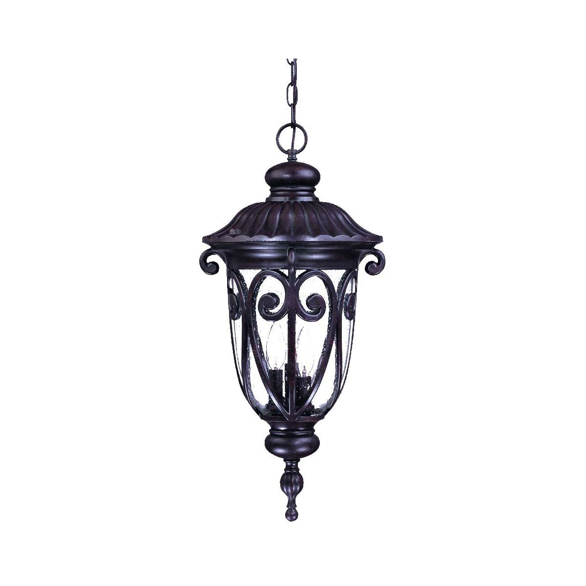 Naples 3 Light 11.25 inch Marbleized Mahogany Exterior Hanging Lantern