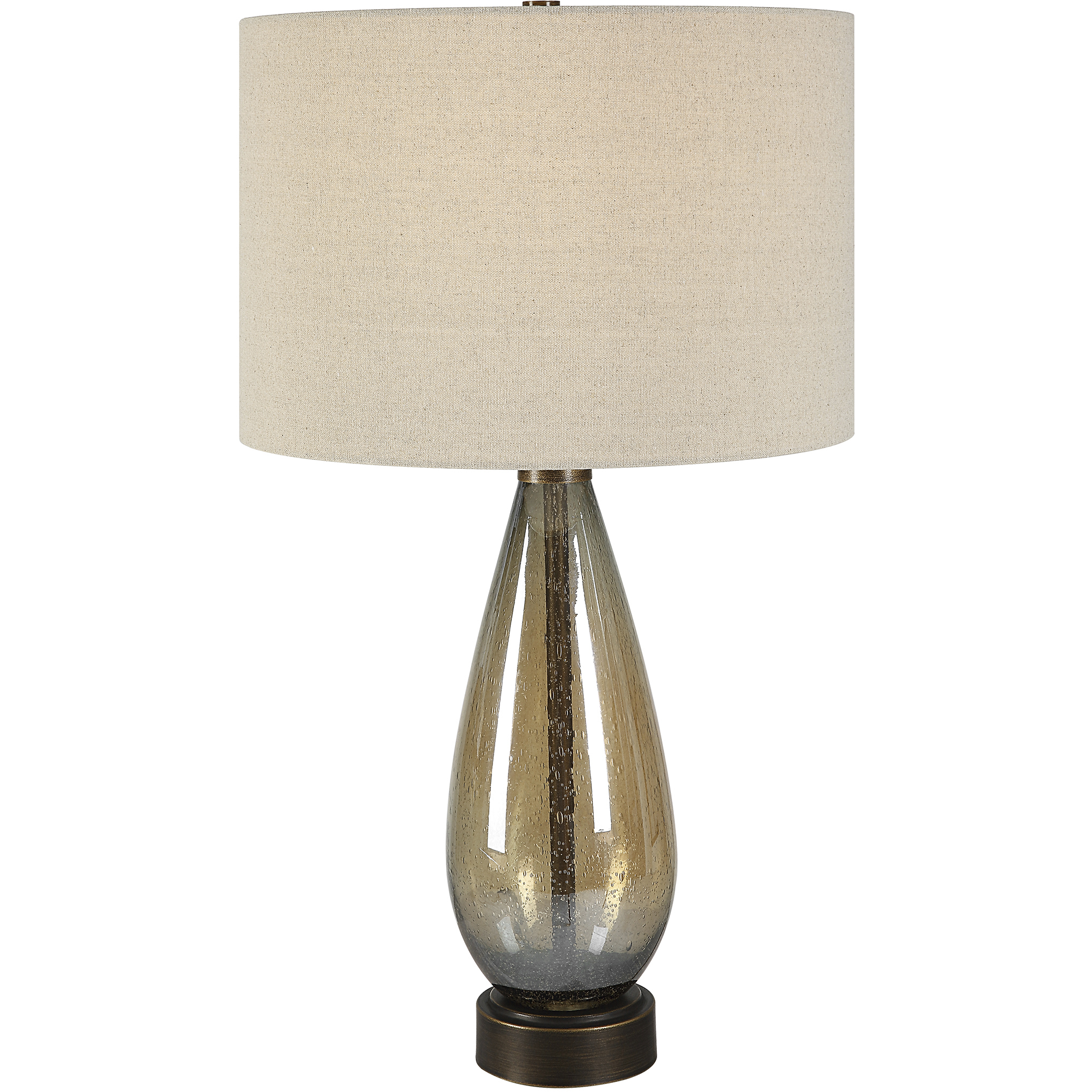 Baltic 28.75 inch 150.00 watt Amber Glass and Rustic Bronze Table Lamp Portable Light