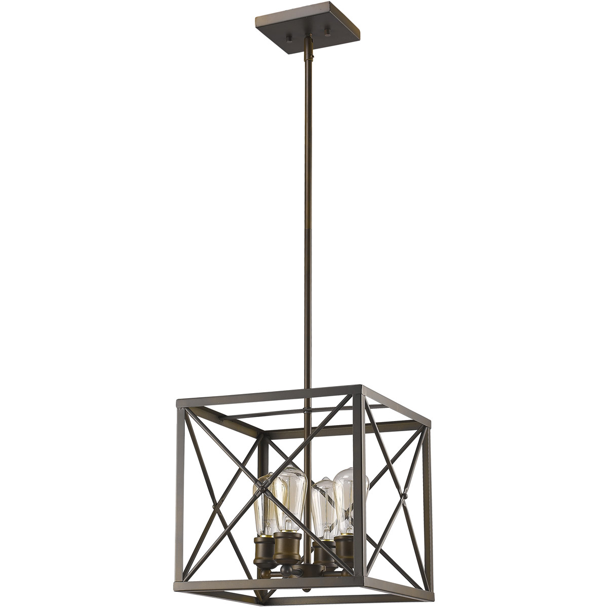 Brooklyn 4 Light 12.5 inch Oil Rubbed Bronze Pendant Ceiling Light