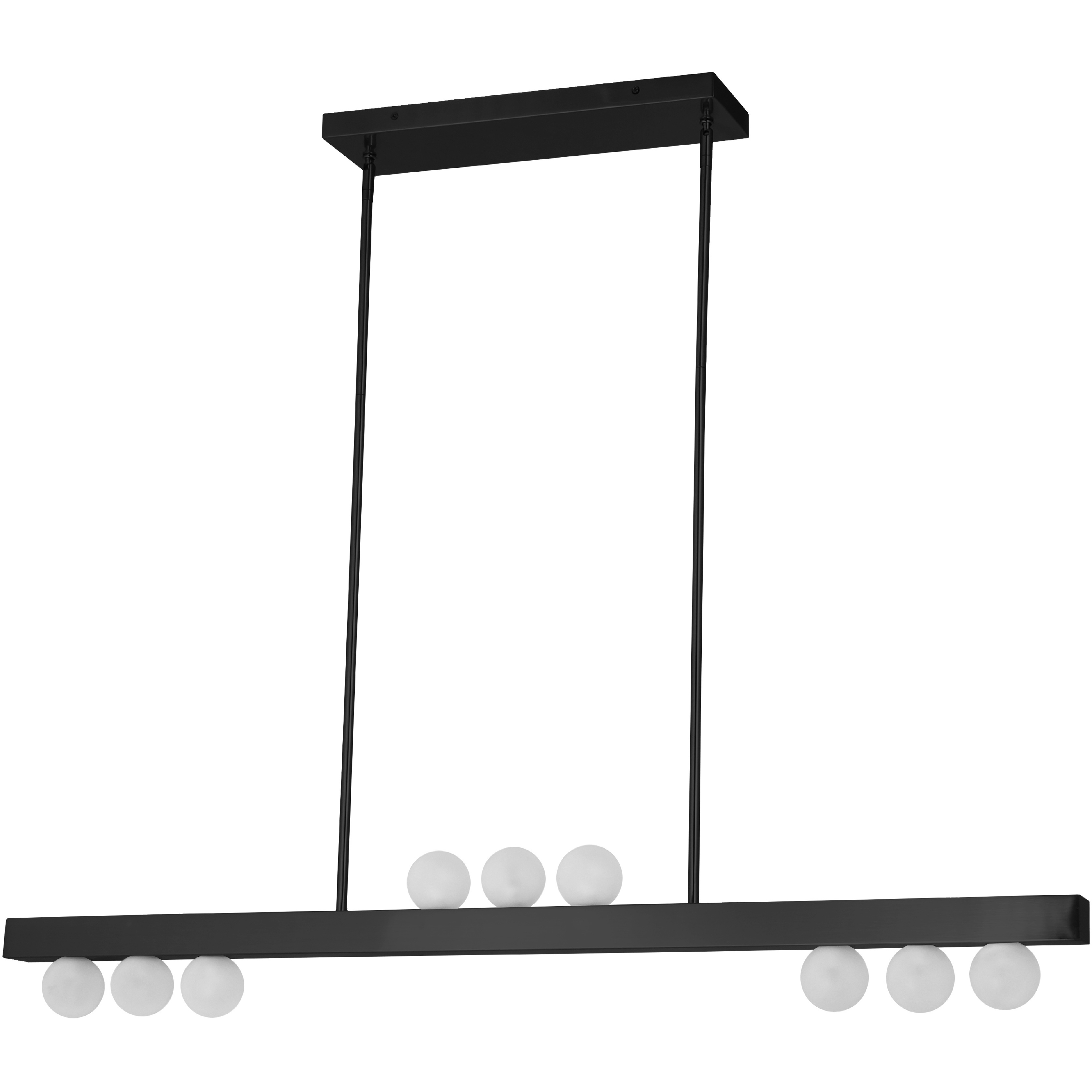 Raleigh 9 Light 42 inch Matte Black Horizontal Pendant Ceiling Light