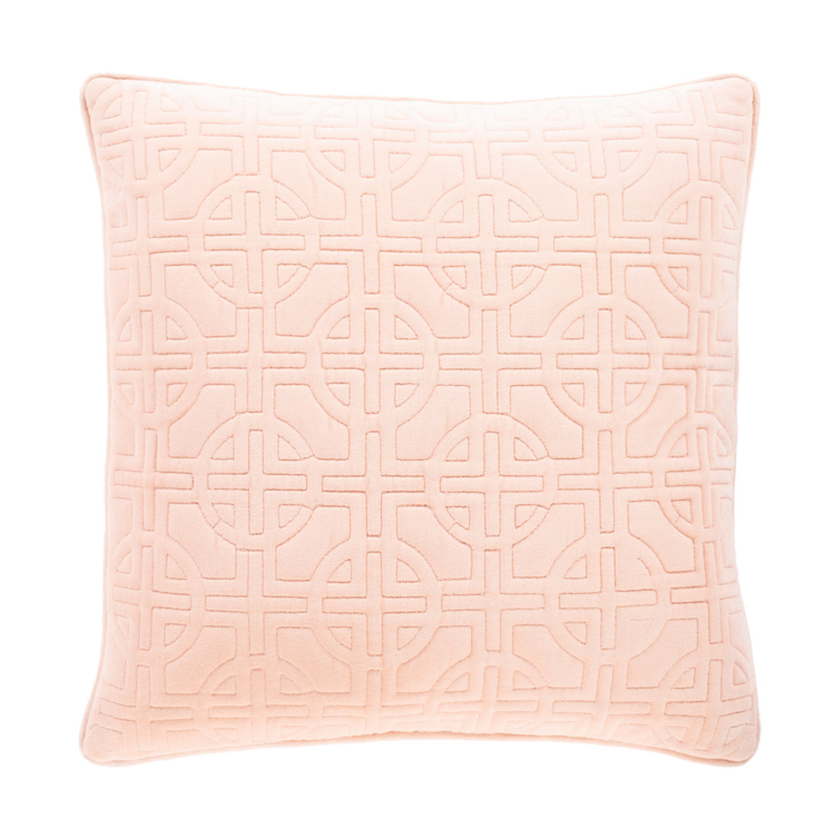 Quilted Cotton Velvet 20 X 20 inch Peach Pillow Kit, Square