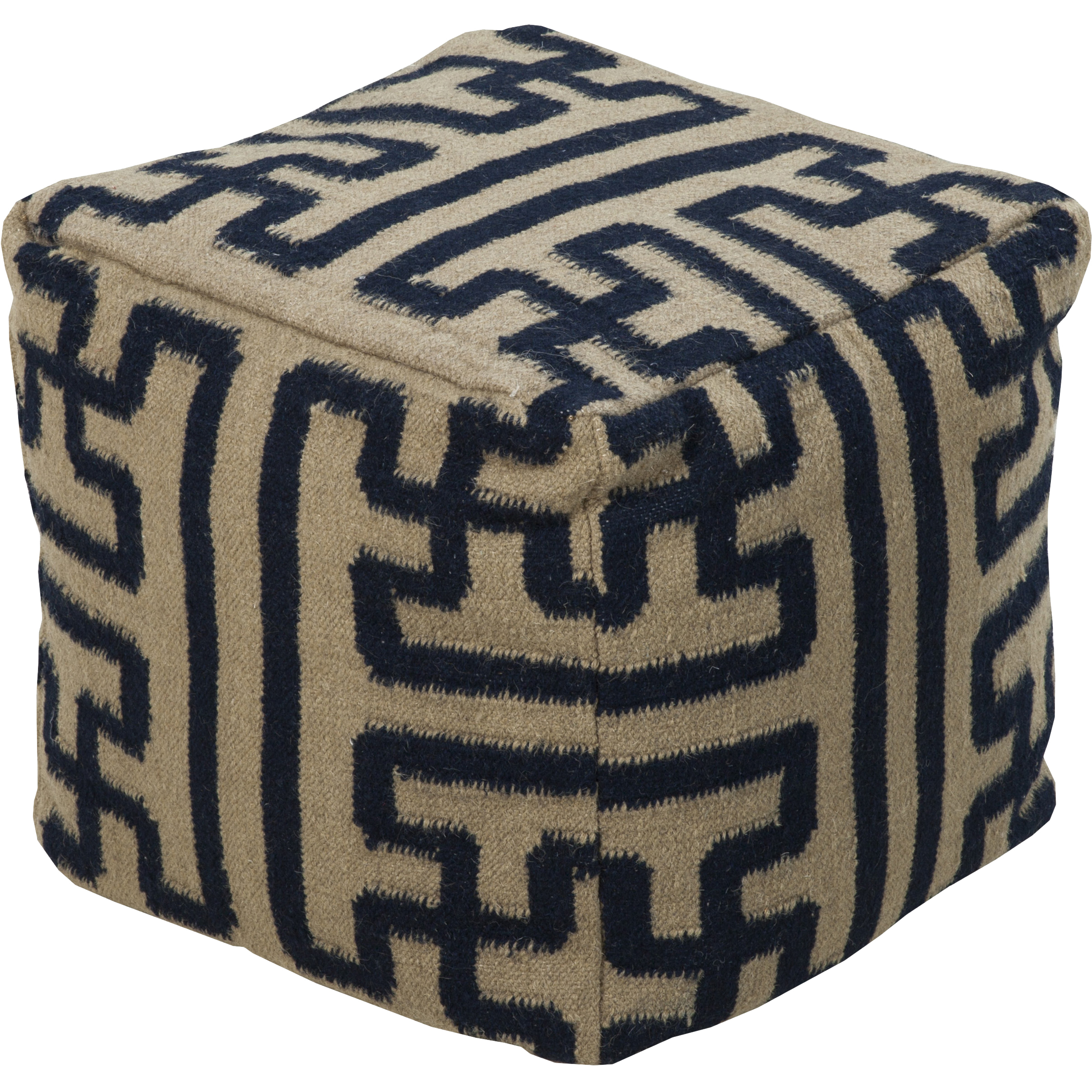 Archive 18 inch Tan Pouf, Cube