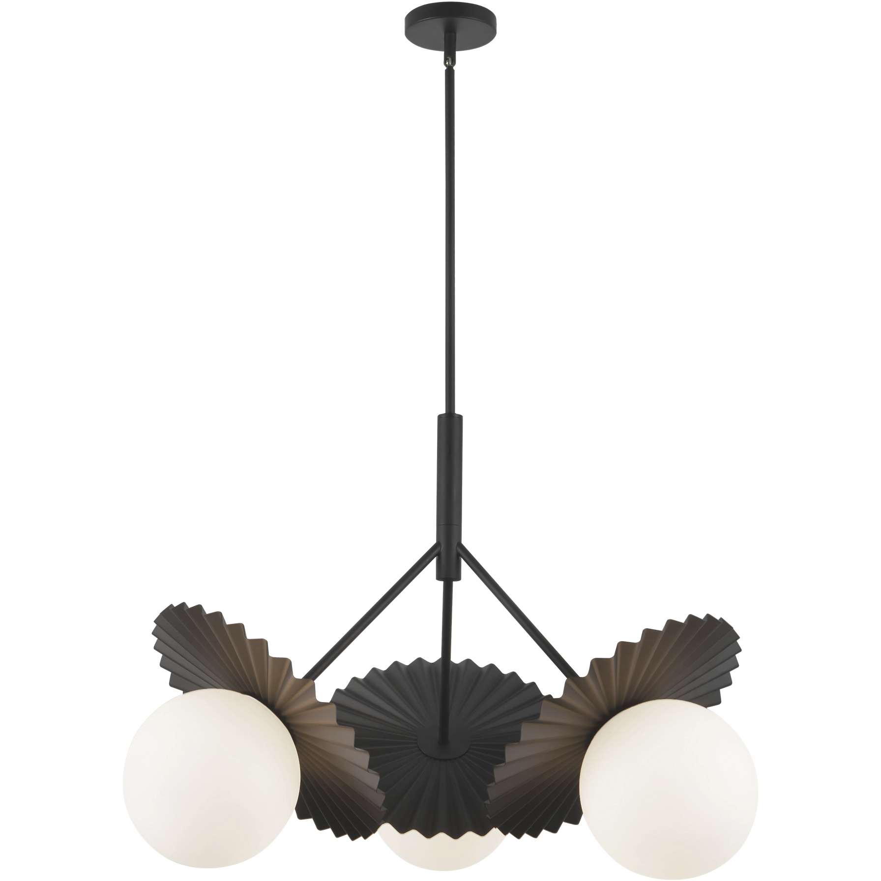 Alora Mood Plume 3 Light 33.63 inch Matte Black Chandelier Ceiling Light