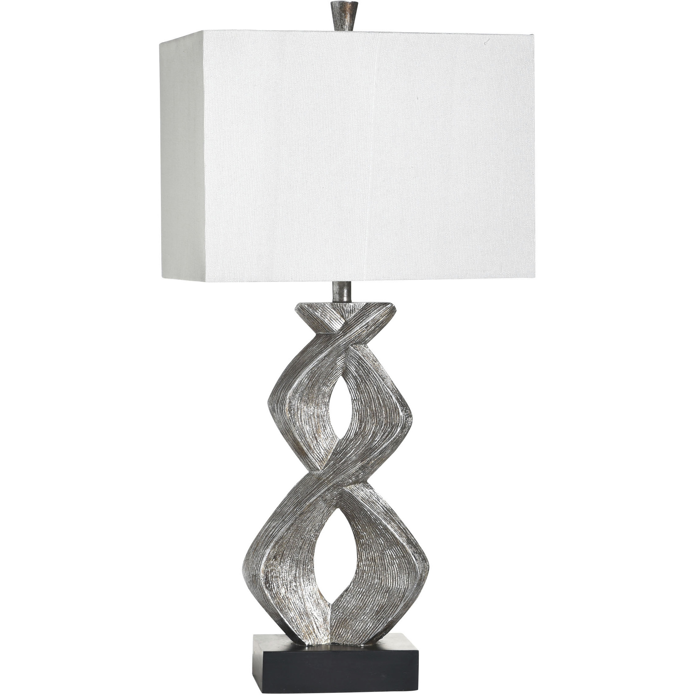 Infinity Crystal 34.13 inch 100 watt Sazurac Silver and Black and White Table Lamp Portable Light