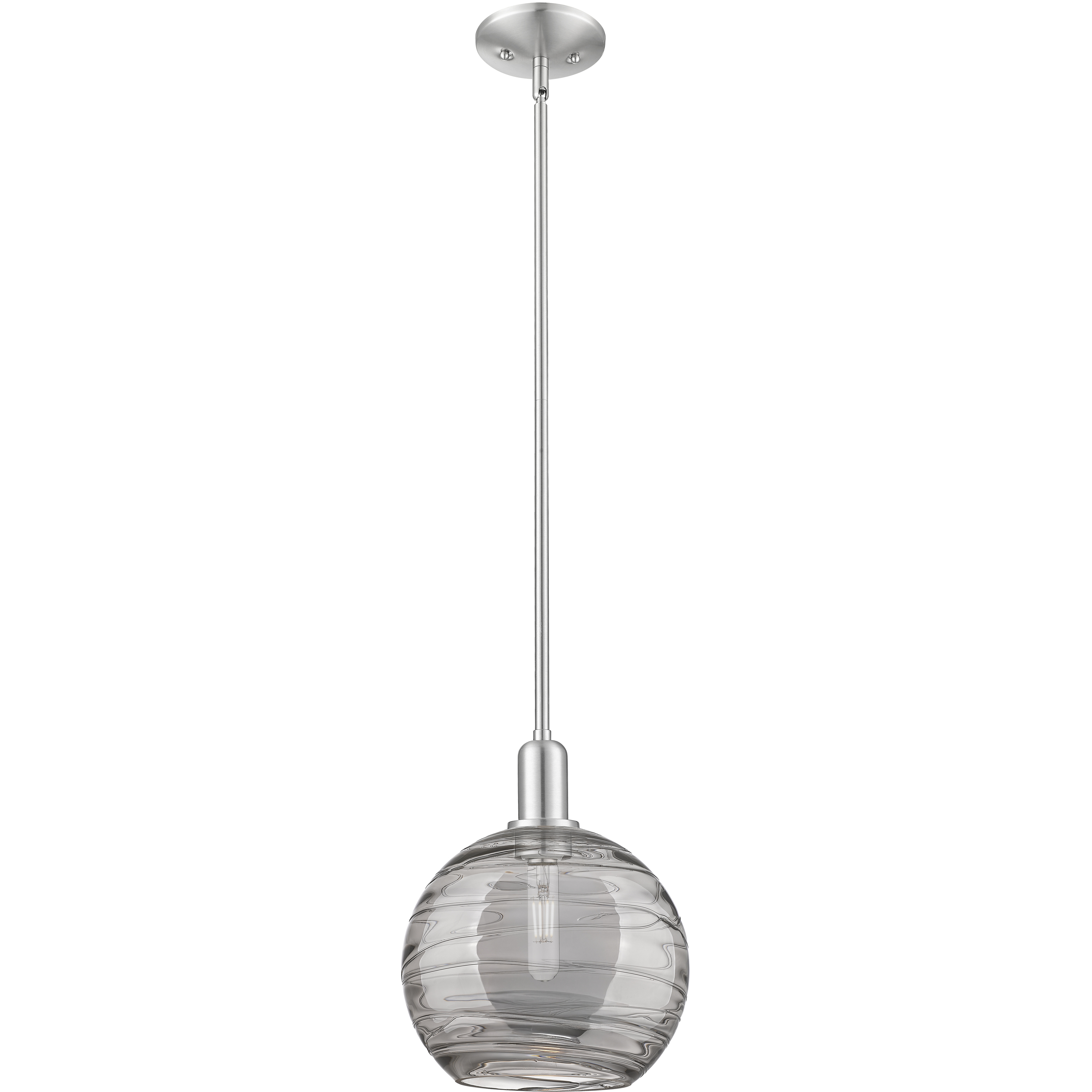 Arcadia Athens Deco Swirl 1 Light 10 inch Brushed Satin Nickel Mini Pendant Ceiling Light