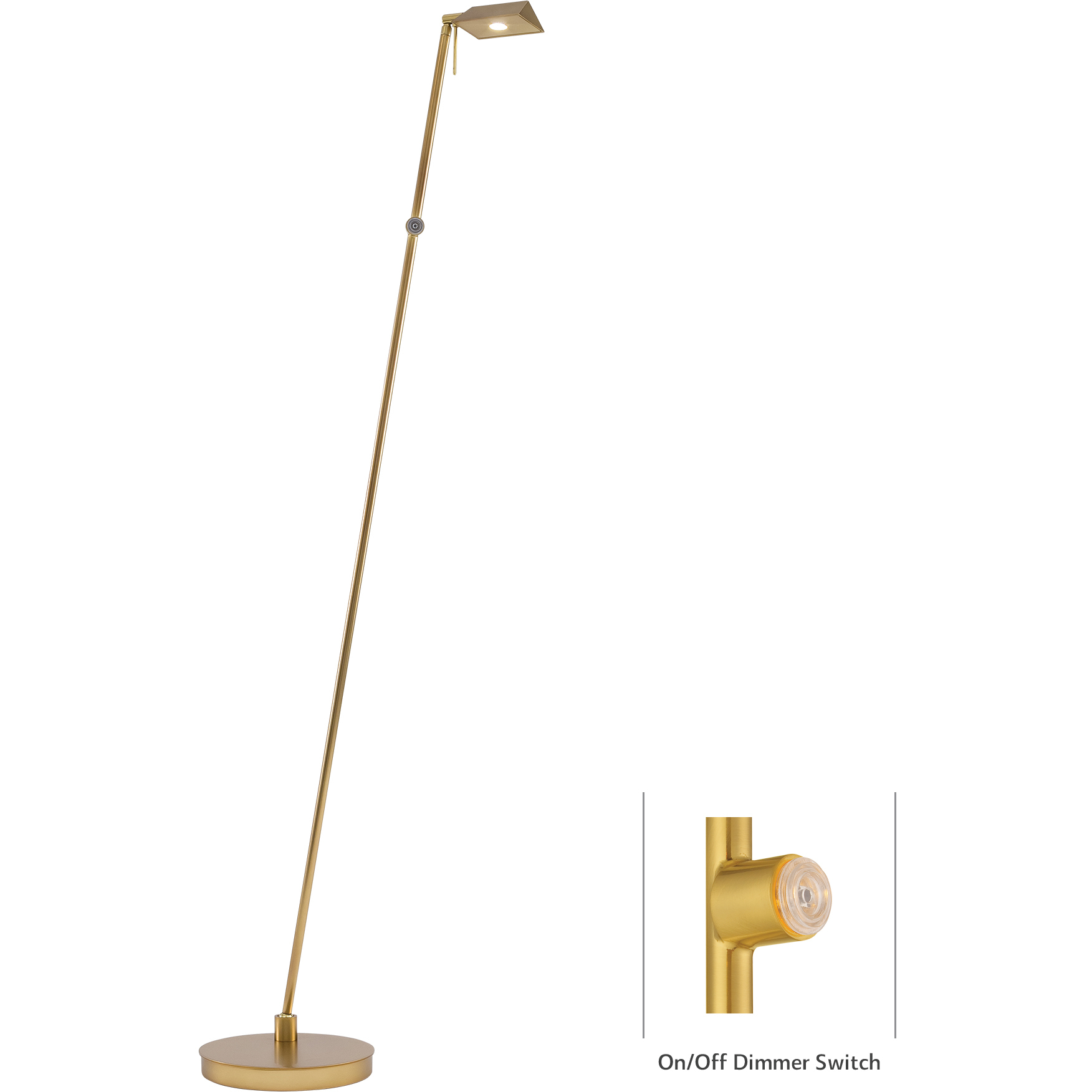 George's Reading Room 50 inch 8.00 watt Honey Gold Floor Lamp Portable Light, Pharmacy