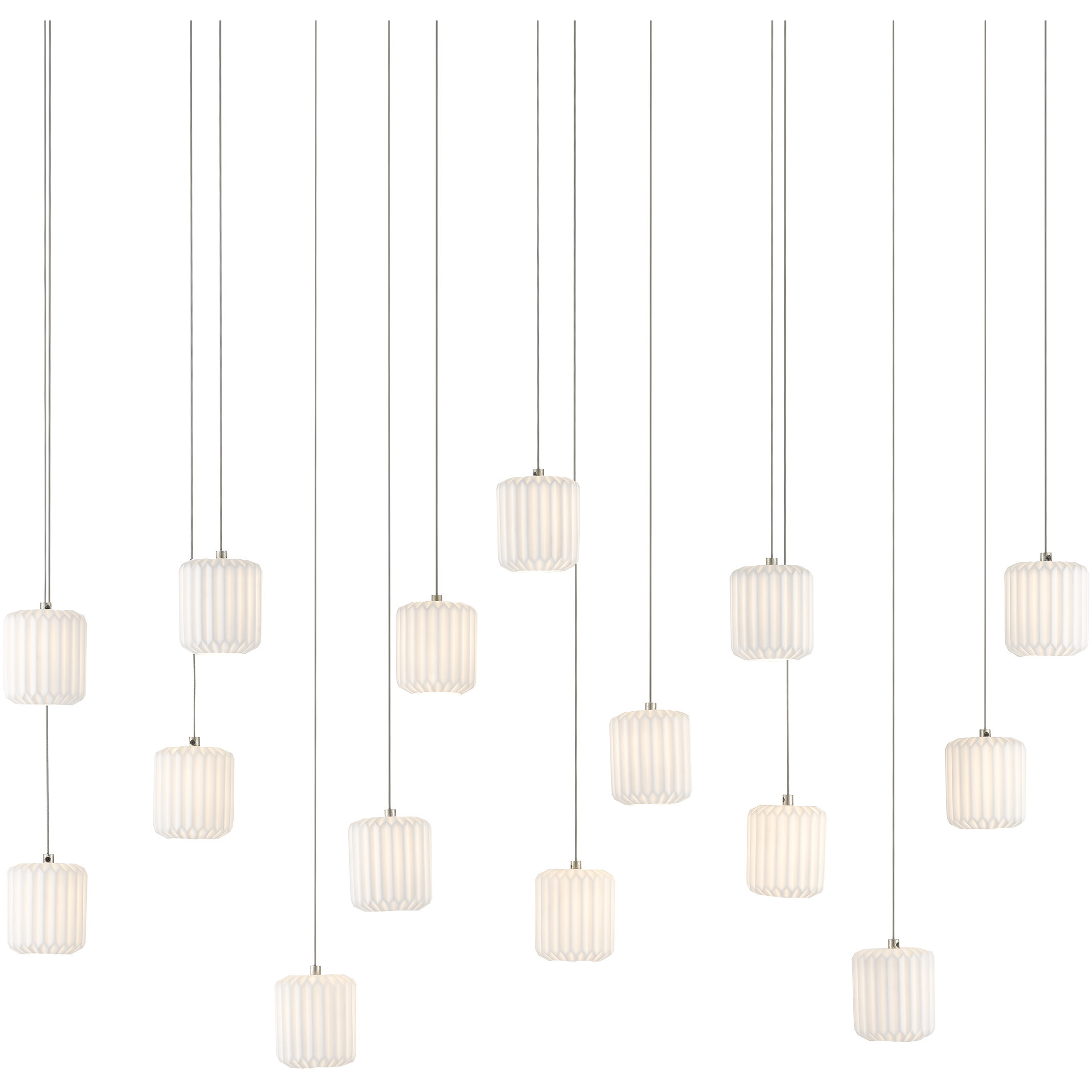 Dove 15 Light 48 inch Silver Multi-Drop Pendant Ceiling Light