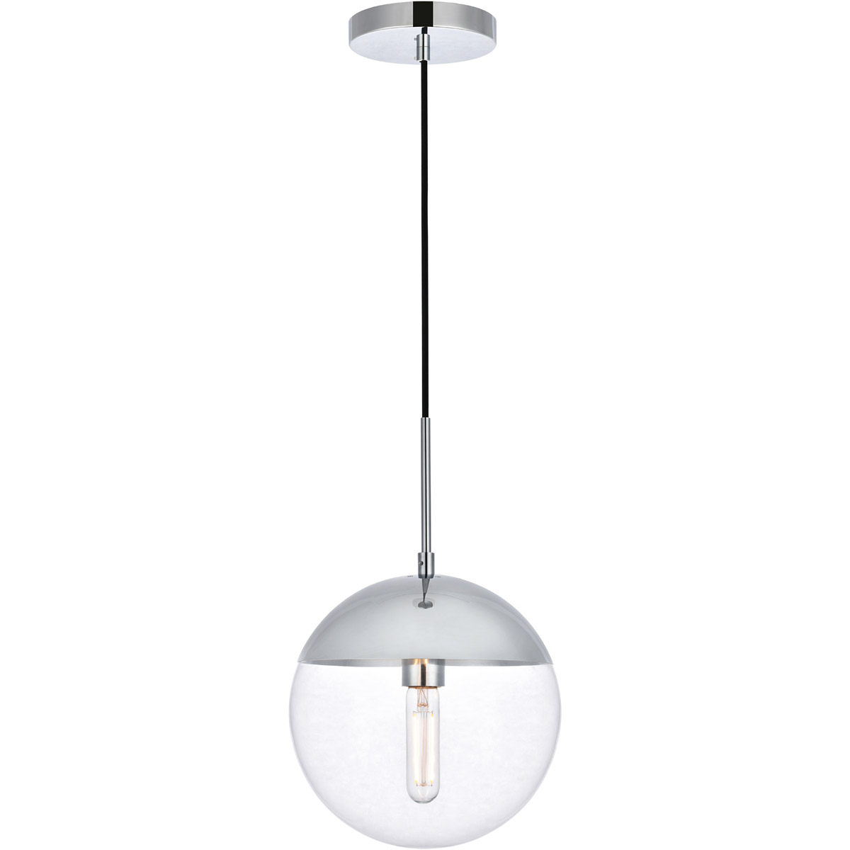 Eclipse 1 Light 10 inch Chrome Pendant Ceiling Light