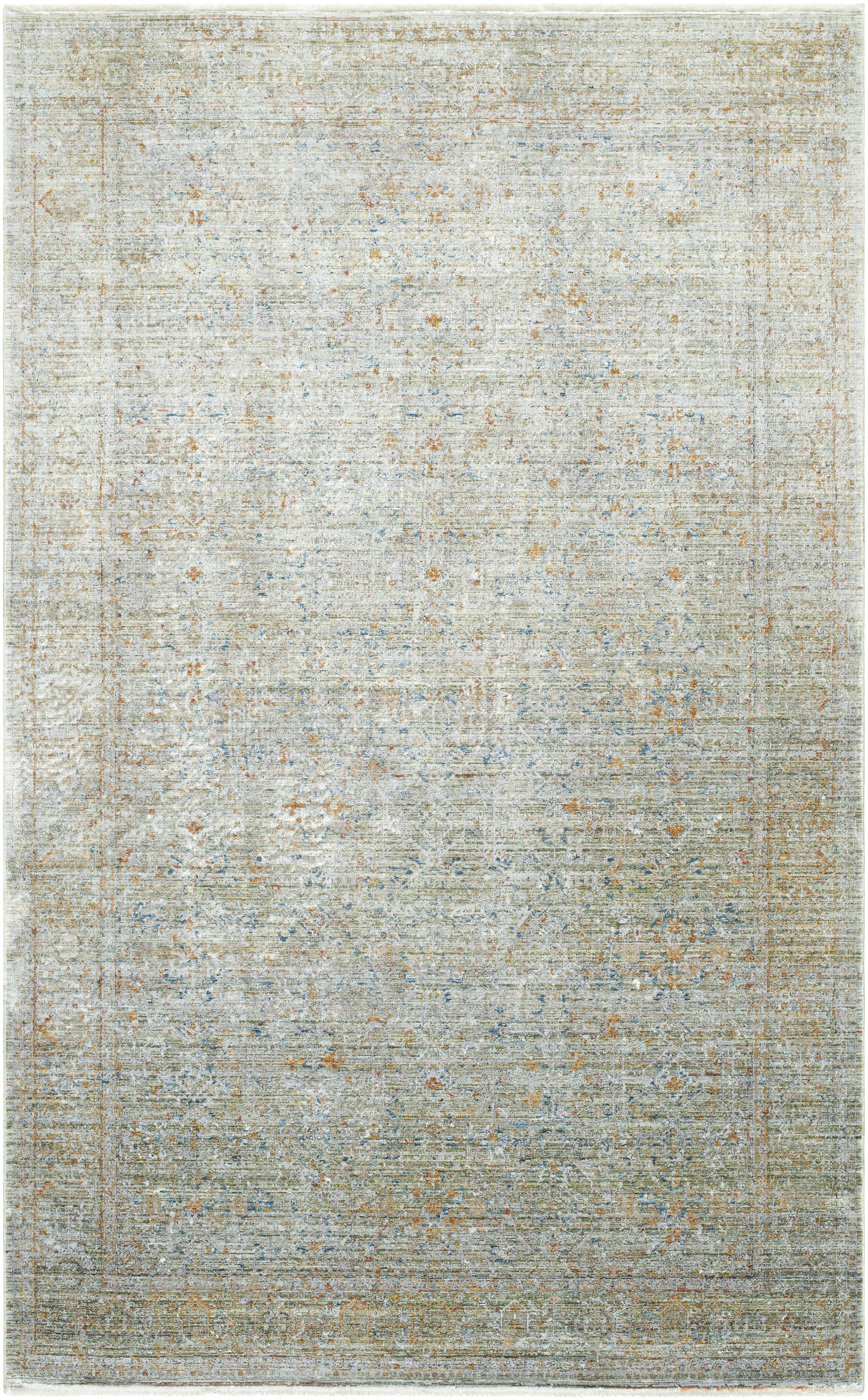 Isfahan 92 X 60 inch Olive Rug, Rectangle