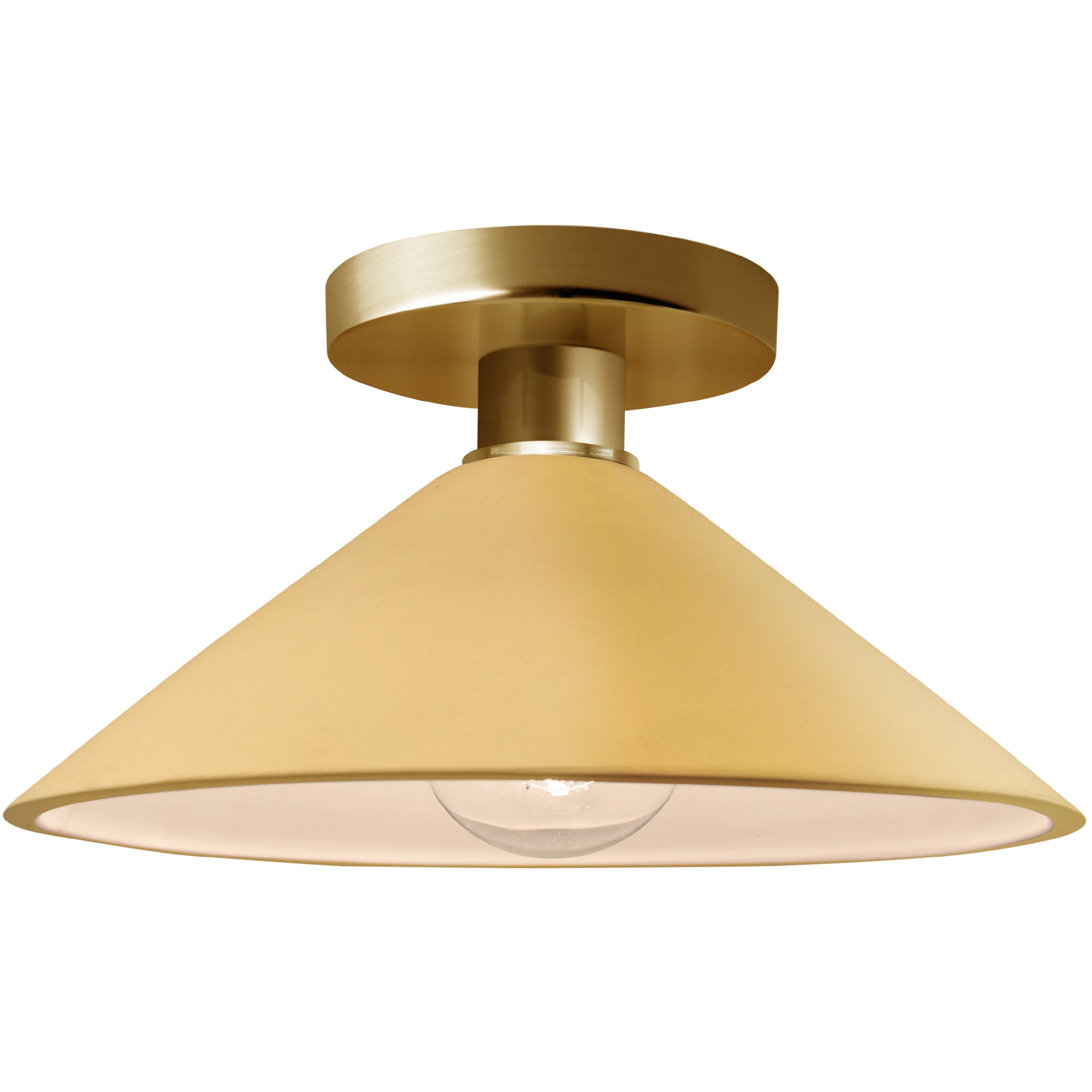 Radiance LED 11.75 inch Muted Yellow and Polished Brass Semi Flush Ceiling Light