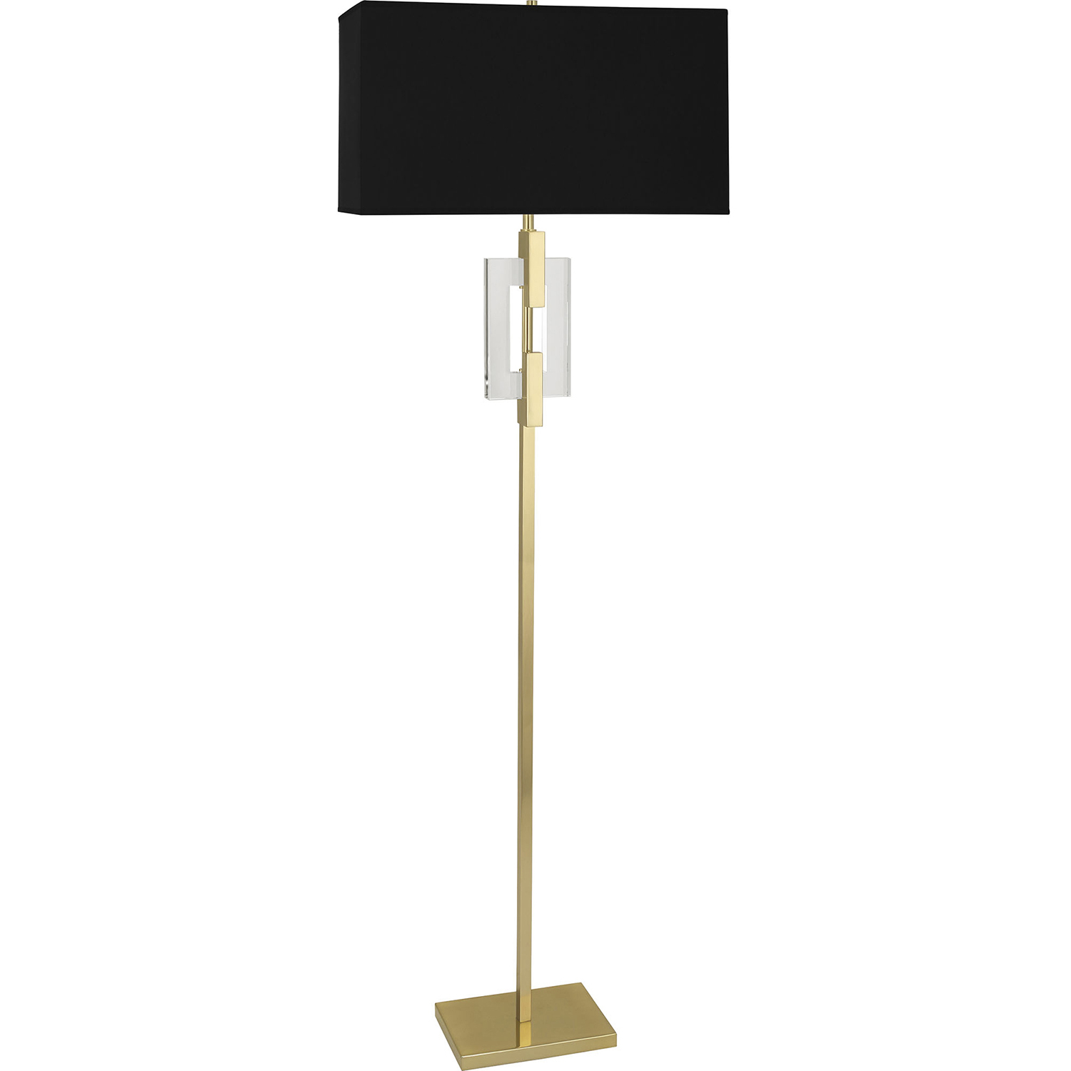 Lincoln 63 inch 150 watt Modern Brass Floor Lamp Portable Light in Black With Matte Gold