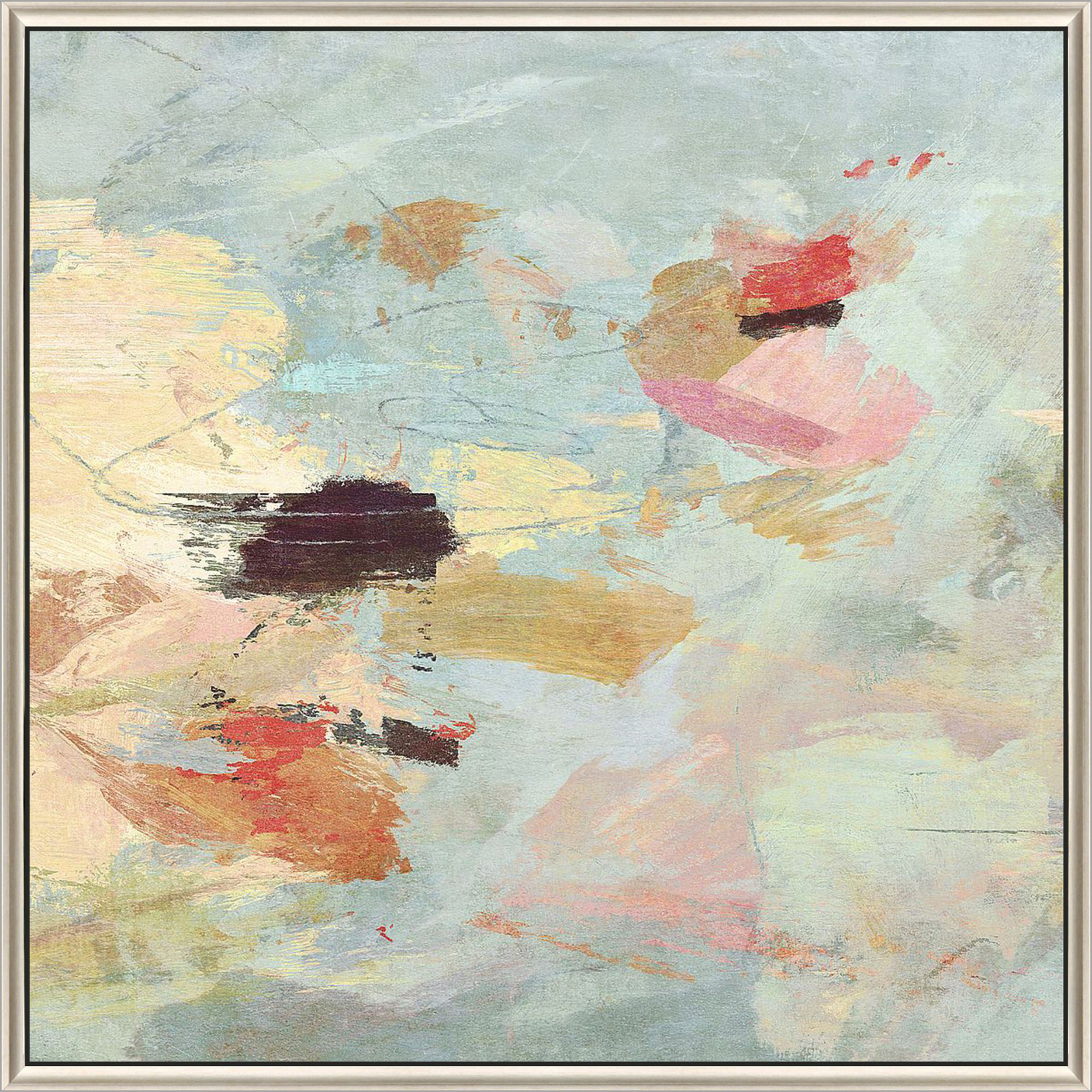 Sweep Turquoise and Orange and Pink and Yellow Canvas