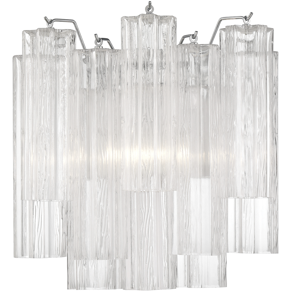 Addis Bath Wall Light in Tronchi Glass Clear