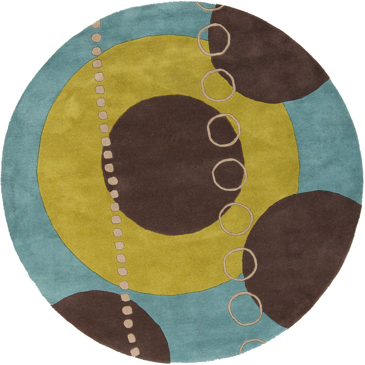 Forum 117 inch Green and Blue Area Rug, Wool