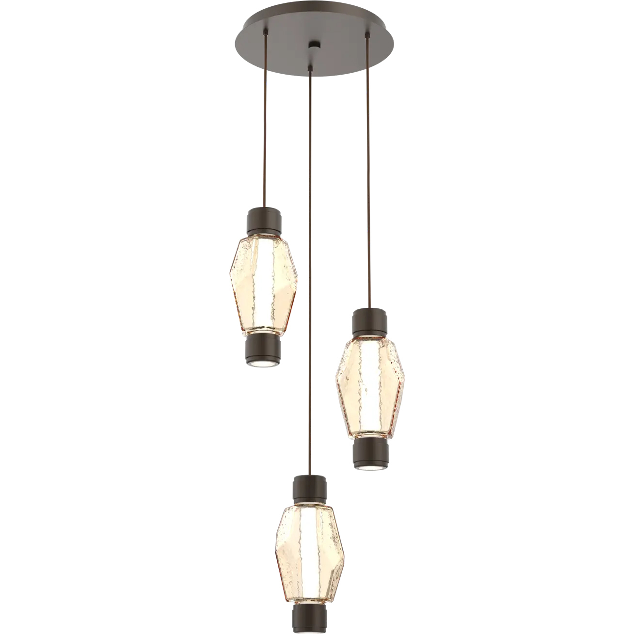 Gem Mandrel LED 18.9 inch Flat Bronze Multi-Pendant Ceiling Light