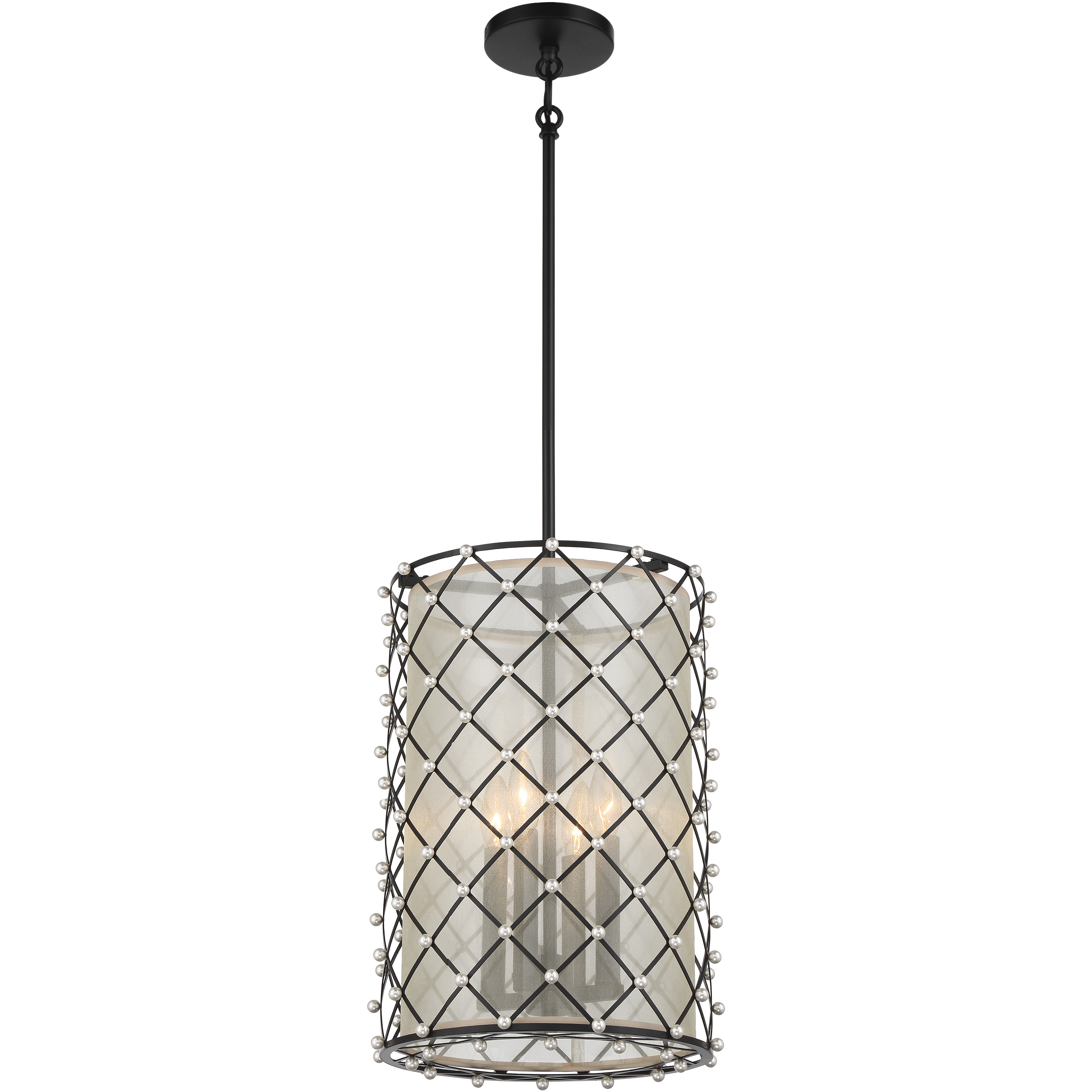 Sheer Elegance 4 Light 12.75 inch Coal Pendant Ceiling Light