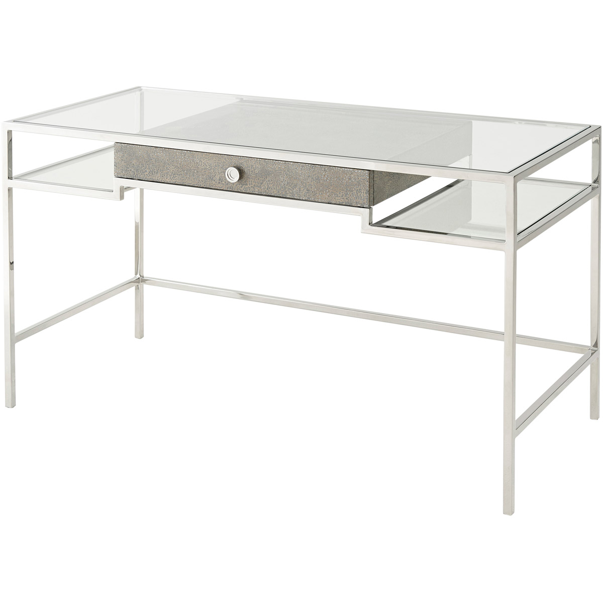 Theodore Alexander 54 X 24 inch Grey Blue Mottled Eggshell Writing Table