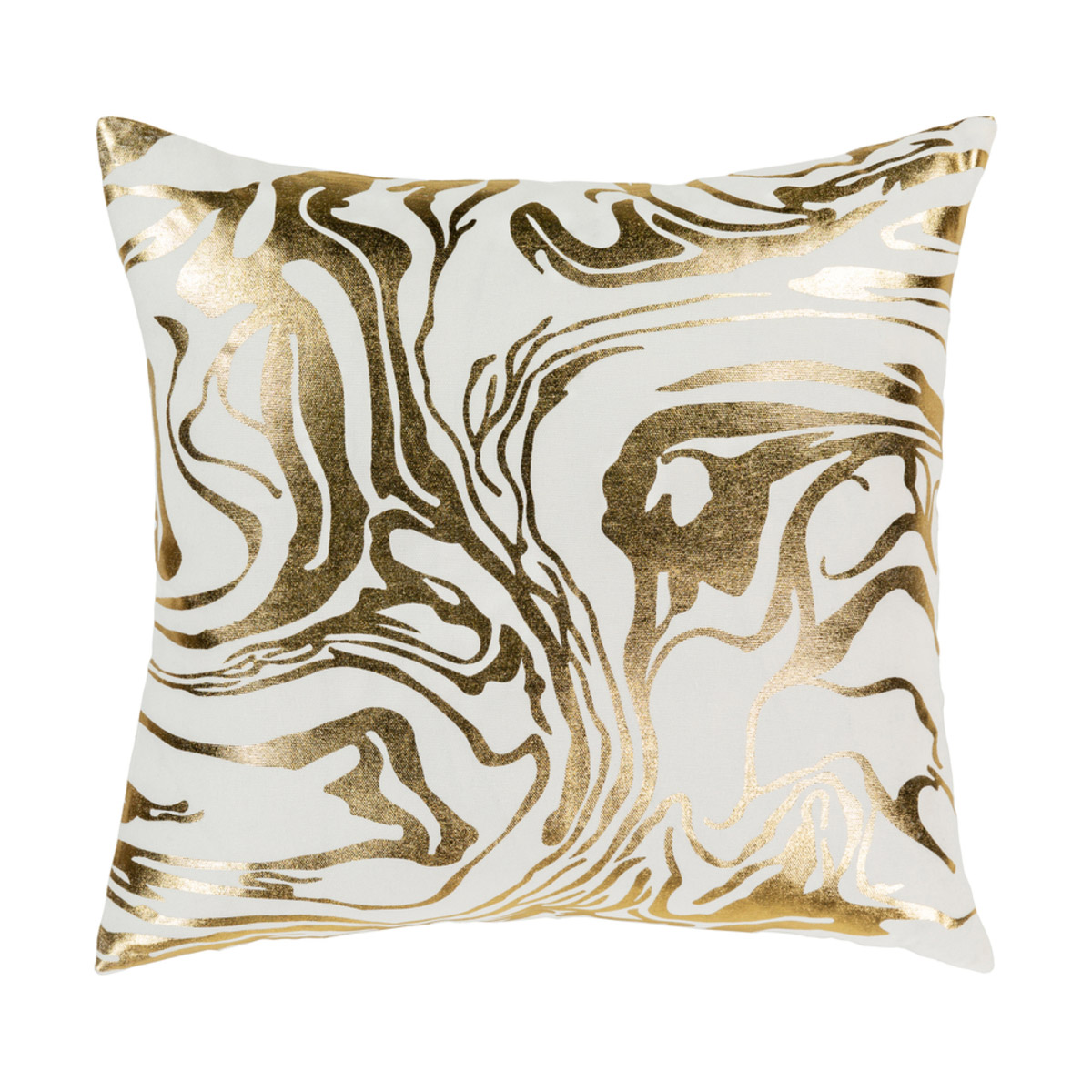 Crescent 20 X 20 inch White/Metallic - Gold Pillow Kit, Square