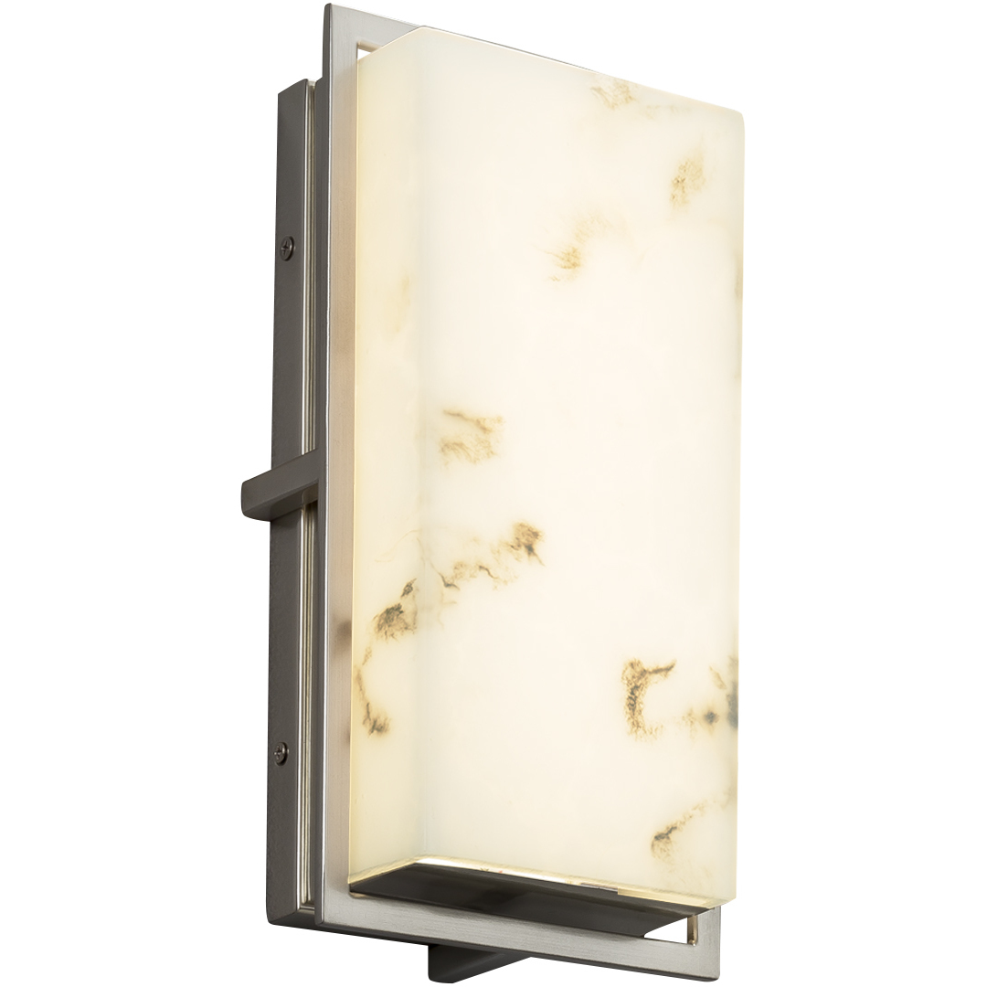 Lumenaria 12 inch Brushed Nickel Outdoor Wall Sconce