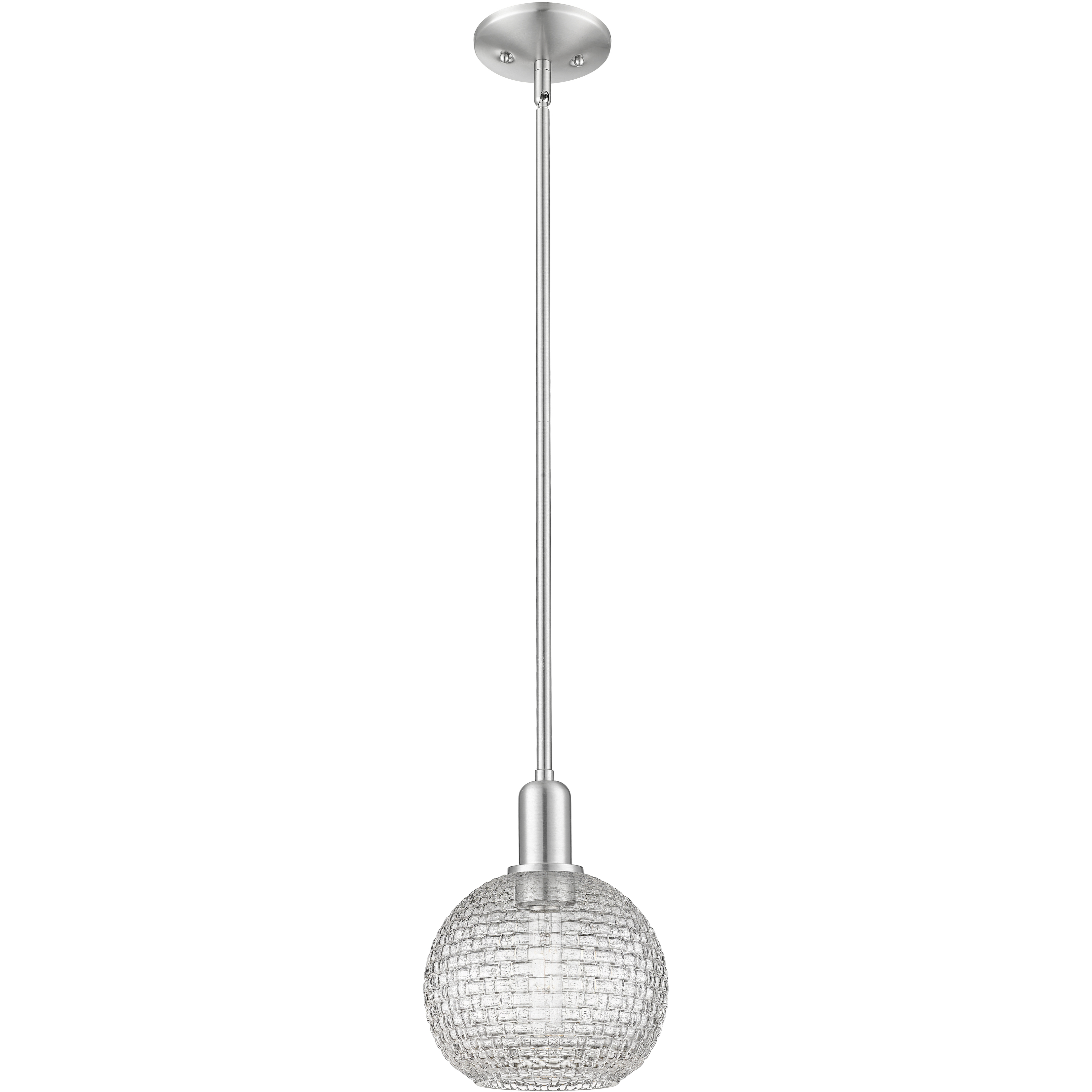 Arcadia Athens 1 Light 8 inch Brushed Satin Nickel Mini Pendant Ceiling Light