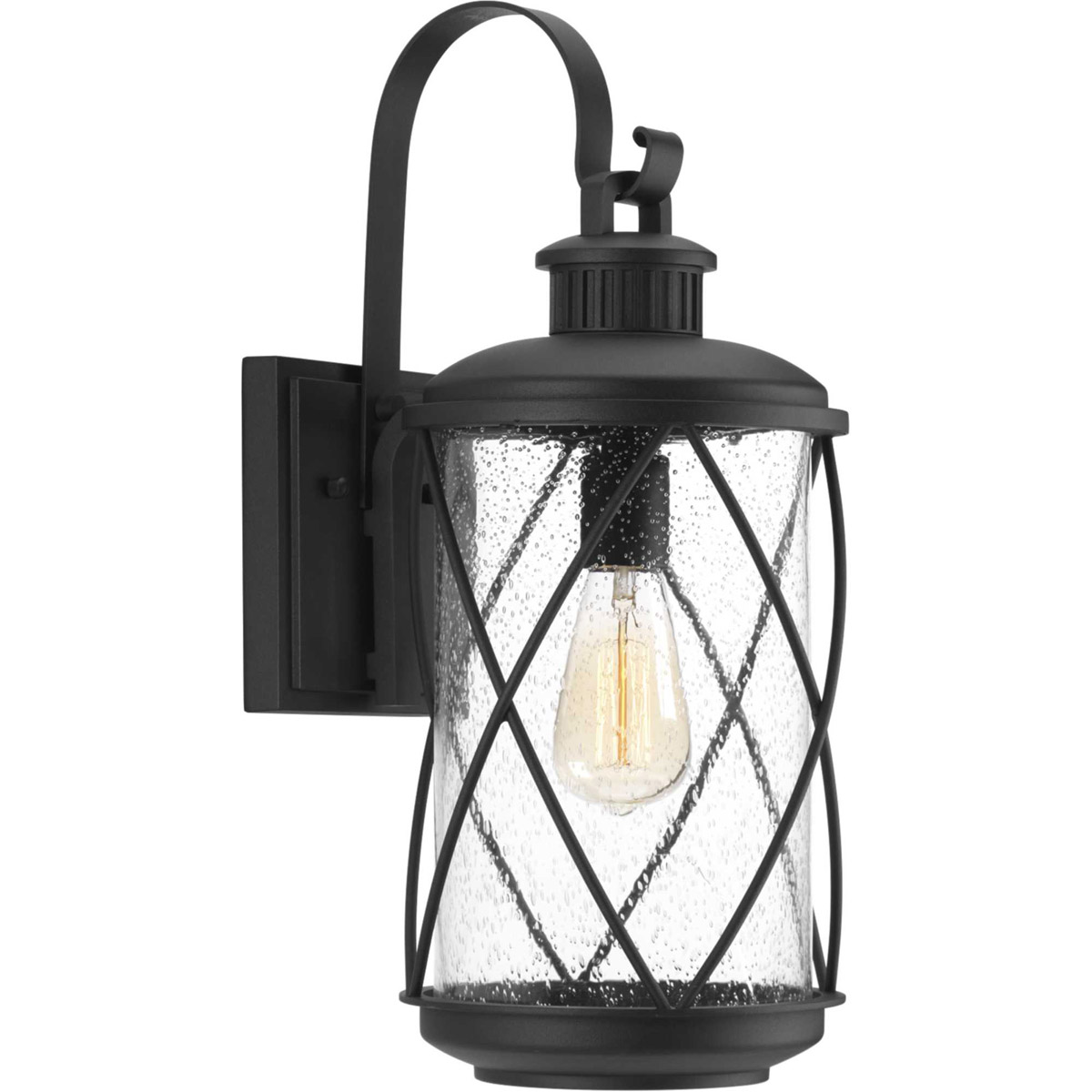 Hollingsworth 1 Light 19 inch Textured Black Outdoor Wall Lantern, Medium