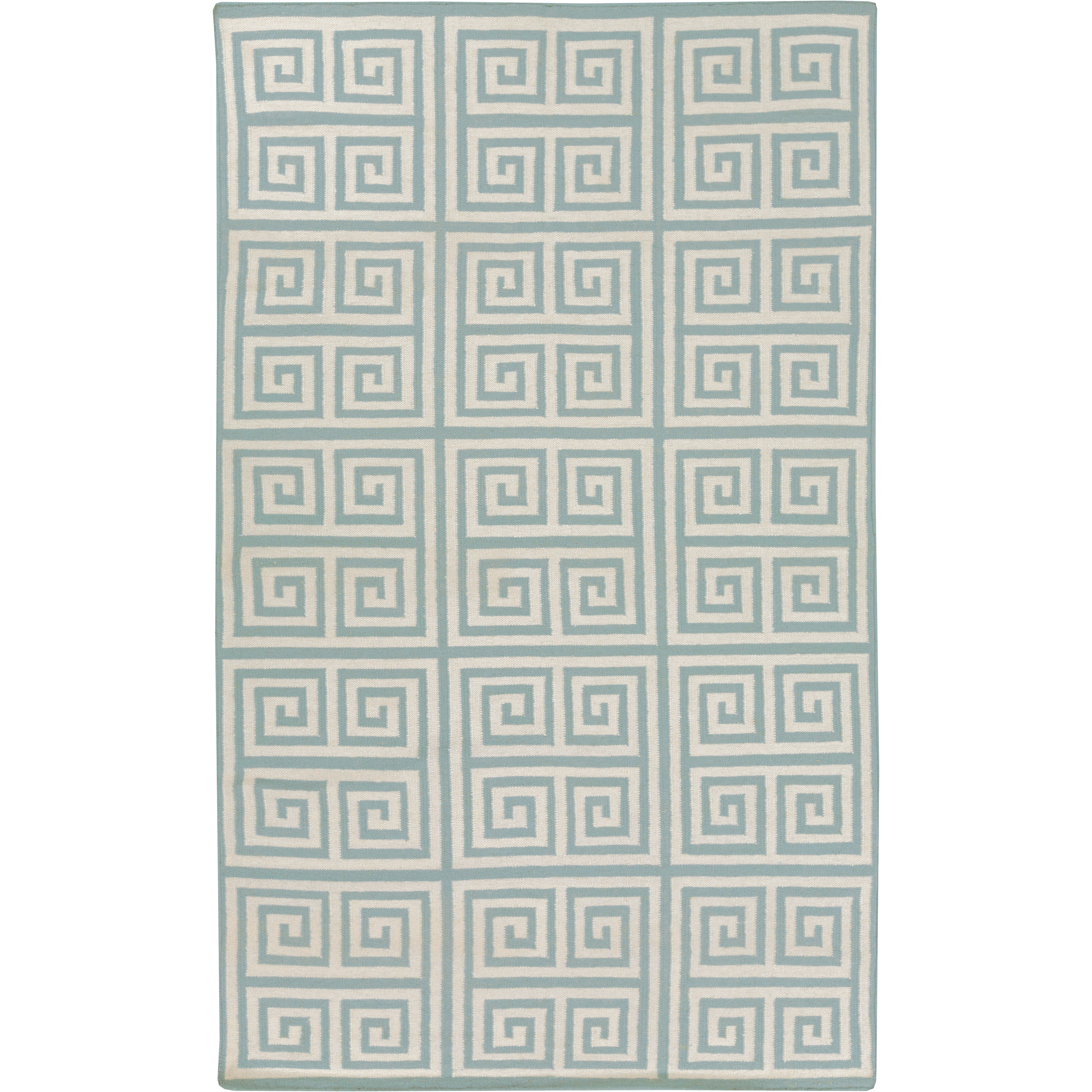 Frontier 66 X 42 inch Aqua, Cream Rug