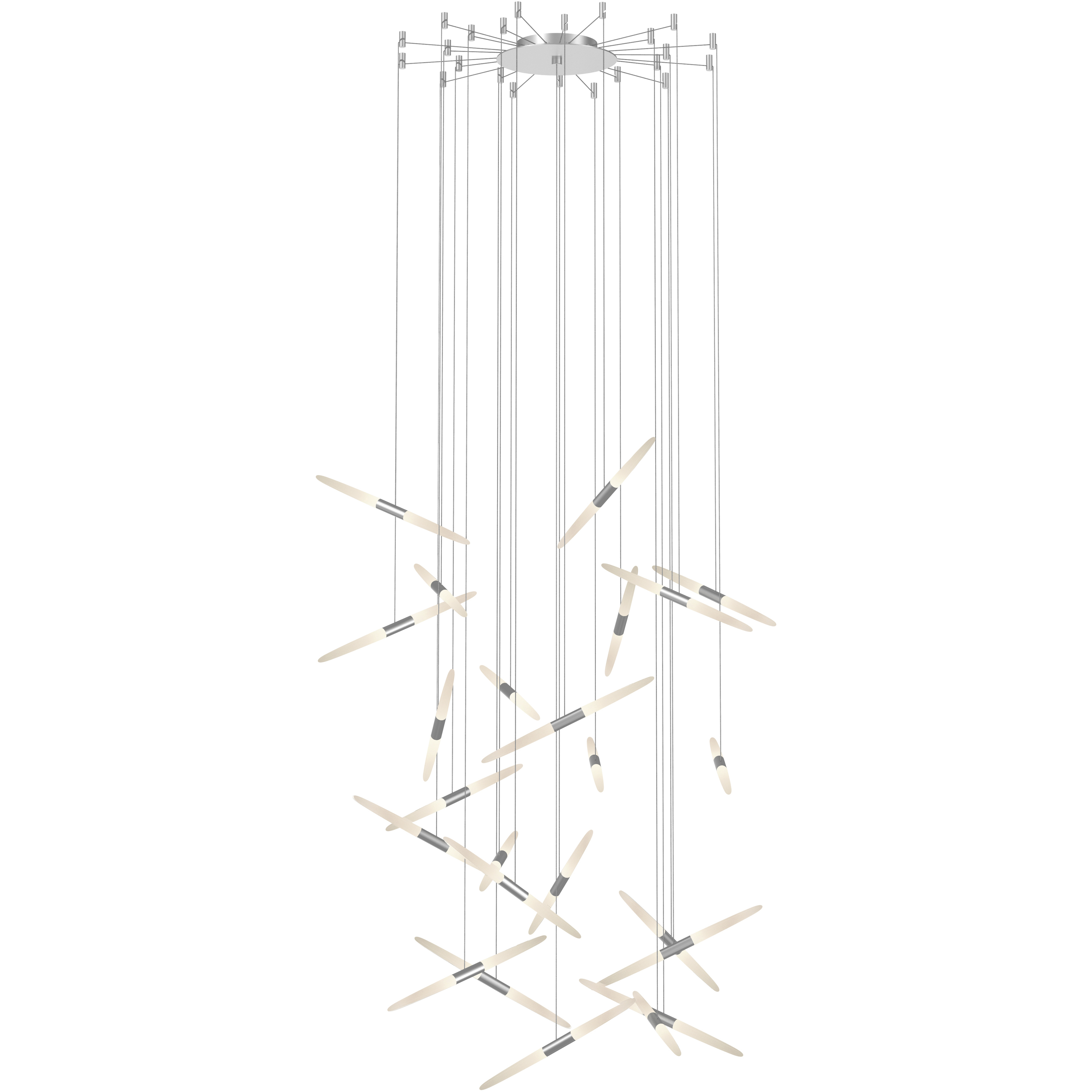 Ballet LED 48.5 inch Bright Satin Aluminum Chandelier Ceiling Light in Standard Suspension