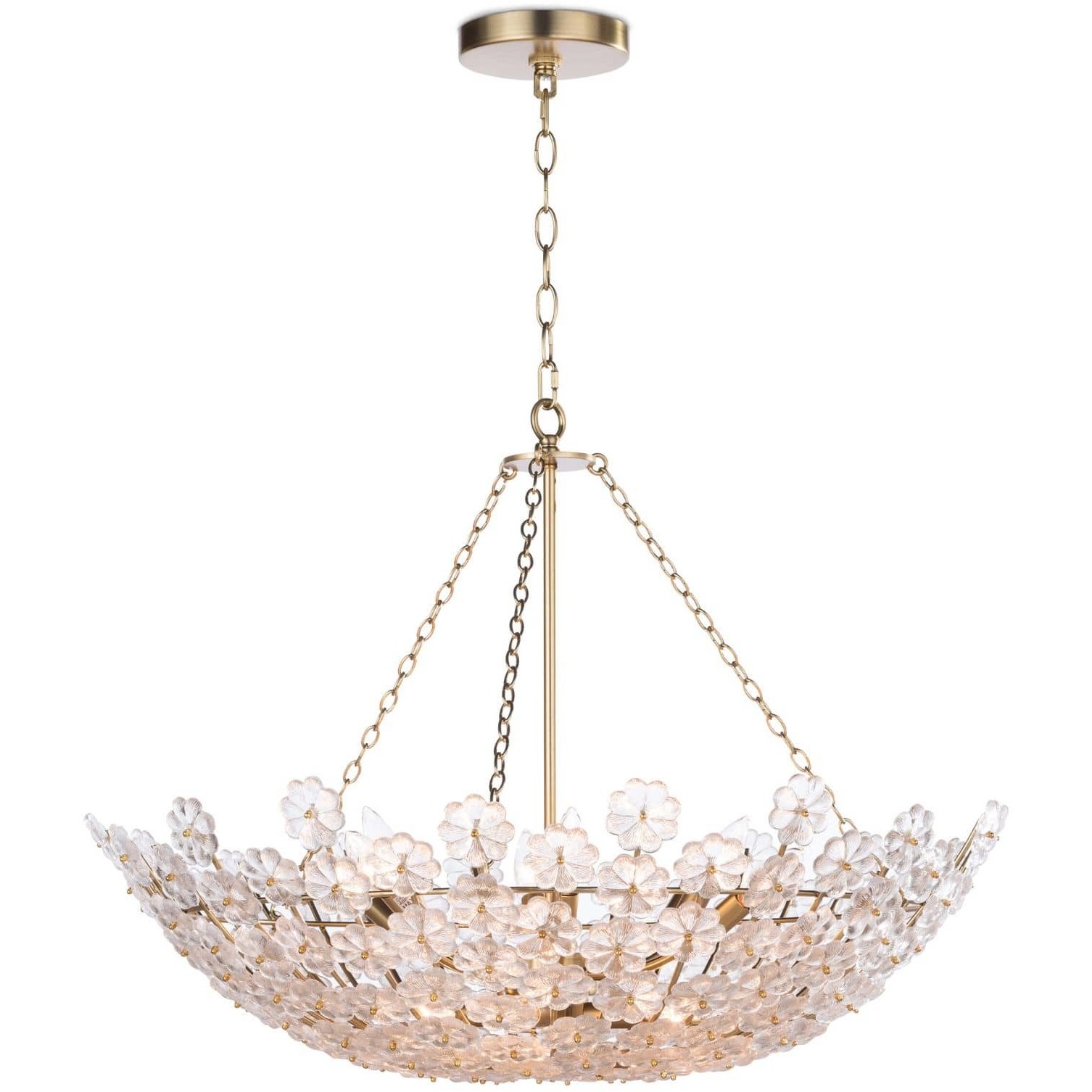 Charlotte 12 Light 30.5 inch Natural Brass Chandelier Ceiling Light