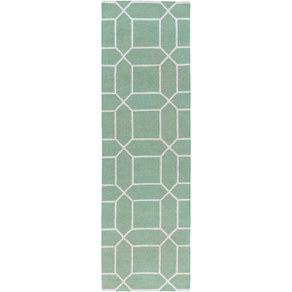 Lagoon 36 X 24 inch Seafoam, White Rug