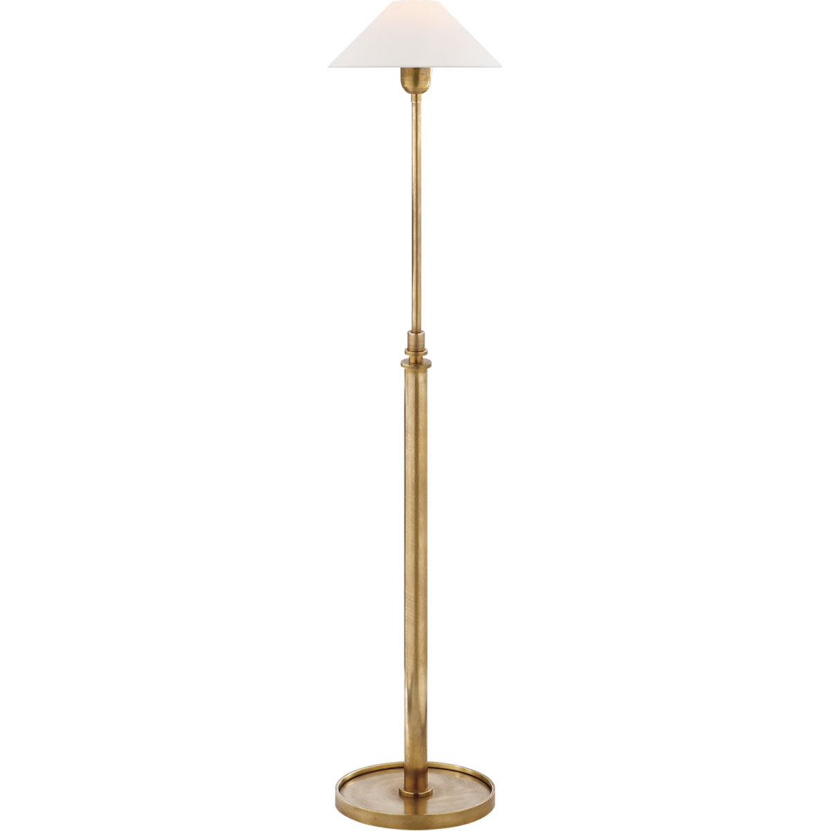 J. Randall Powers Hargett 39.5 inch 60 watt Hand-Rubbed Antique Brass Floor Lamp Portable Light in Linen