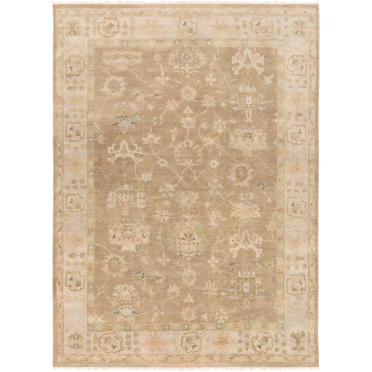 Transcendent 138 X 102 inch Pale Blue/Khaki/Beige/Camel/Taupe/Charcoal Rugs, Wool