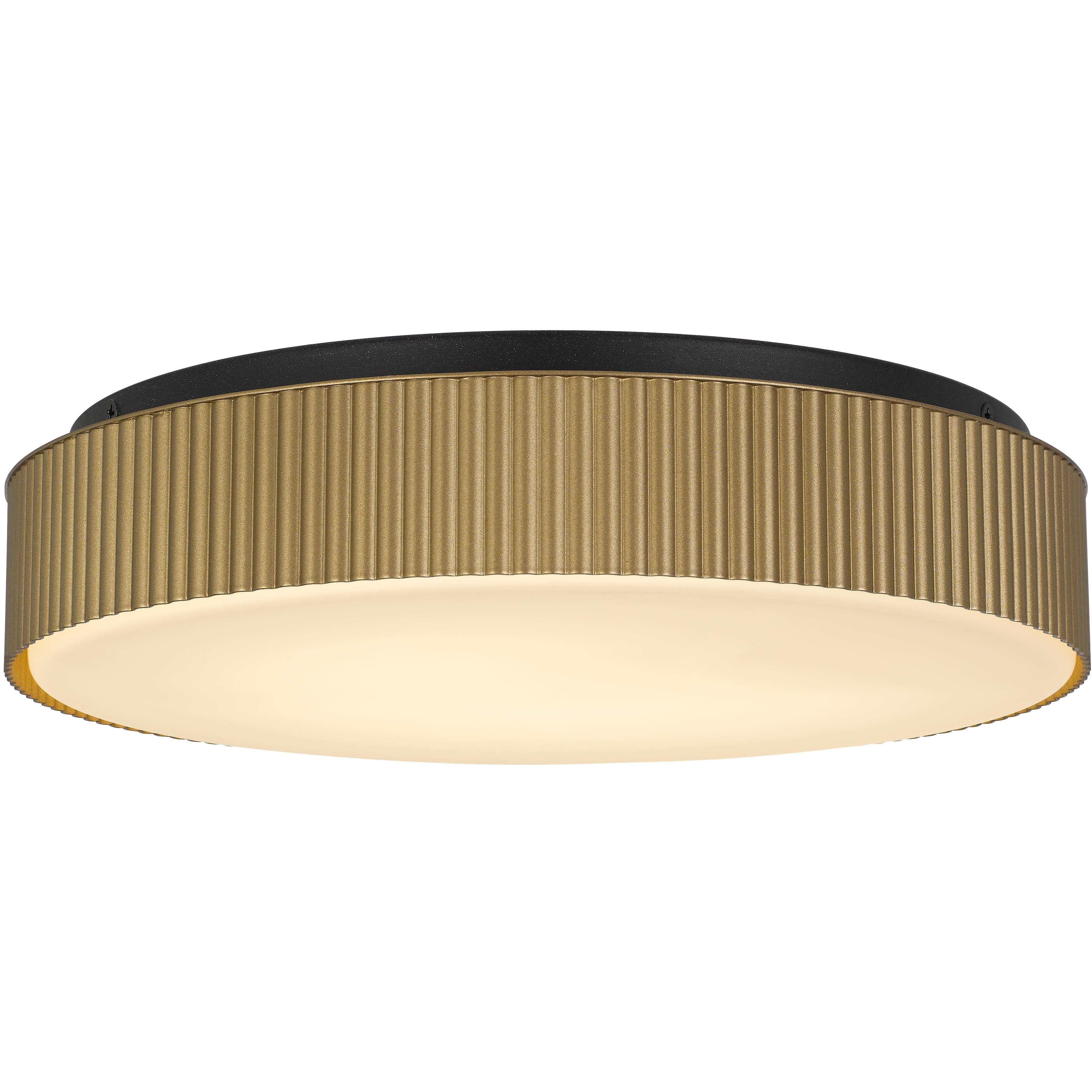 Channel LED 13 inch Painted Brass Outdoor Flush Mount