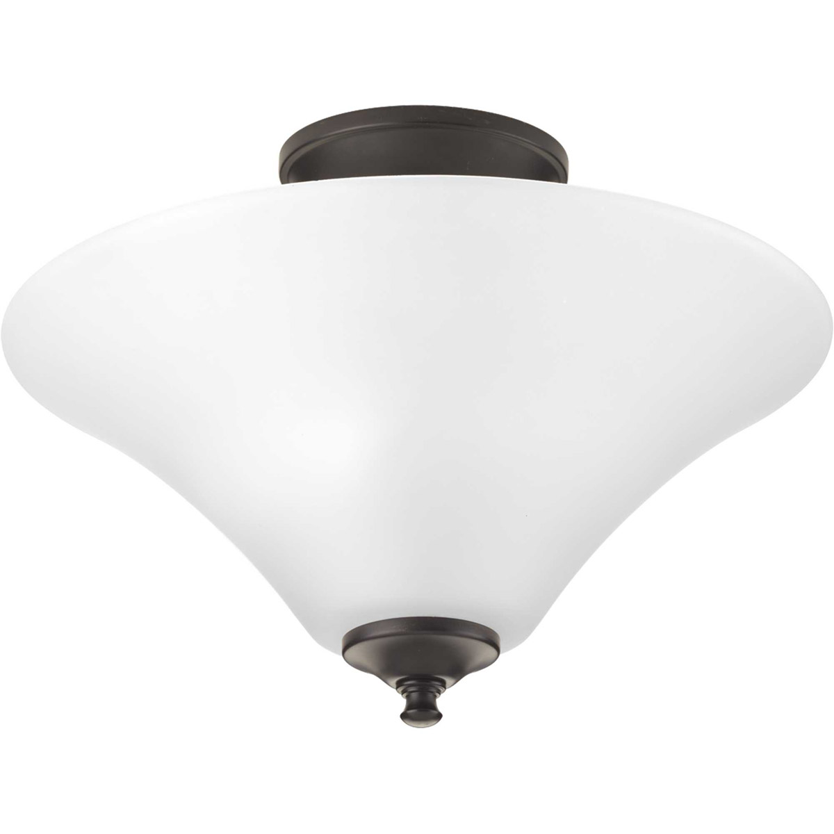 Joy 2 Light 13.31 inch Antique Bronze Semi-Flush Mount Ceiling Light