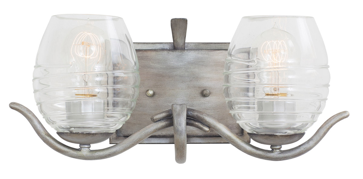 Seabrook 2 Light 15.75 inch Moon Silver Bath Vanity Wall Light