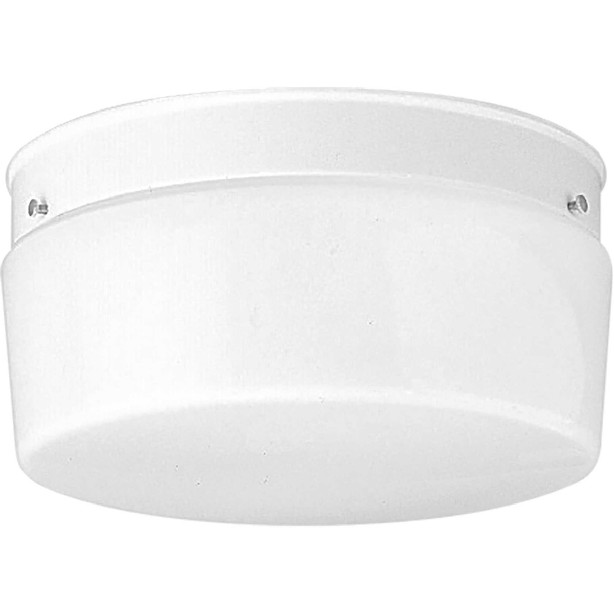 White Glass 2 Light 10.75 inch White Flush Mount Ceiling Light