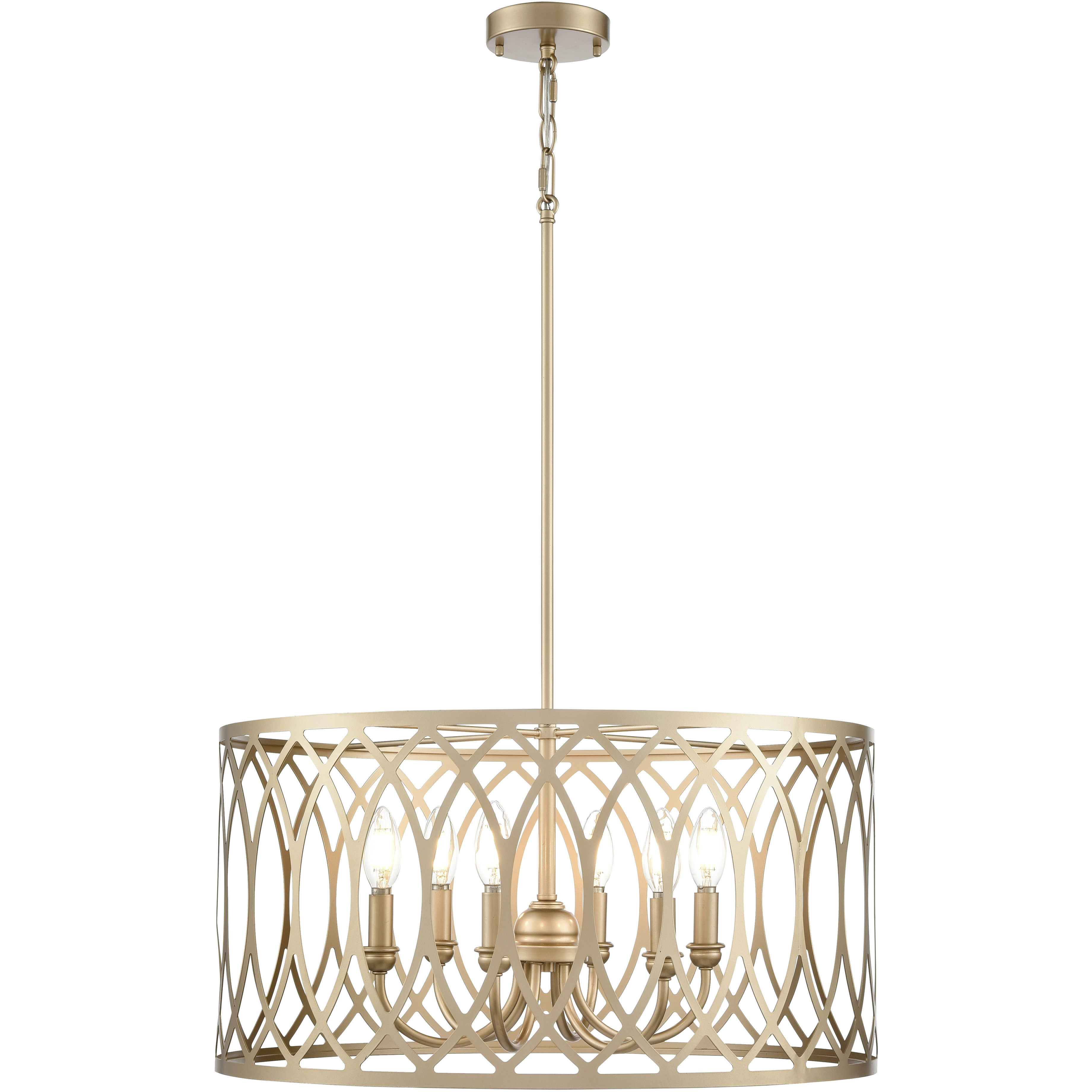 Arelyn 6 Light 23 inch Painted Modern Gold Pendant Ceiling Light
