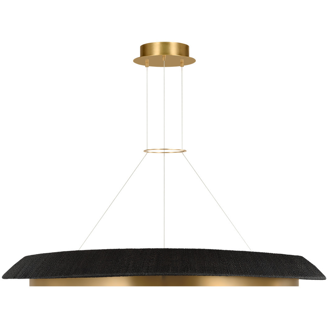 Sean Lavin Noa 1 Light 50.5 inch Hand Rubbed Antique Brass Chandelier Ceiling Light in Washed Black Sea Grass