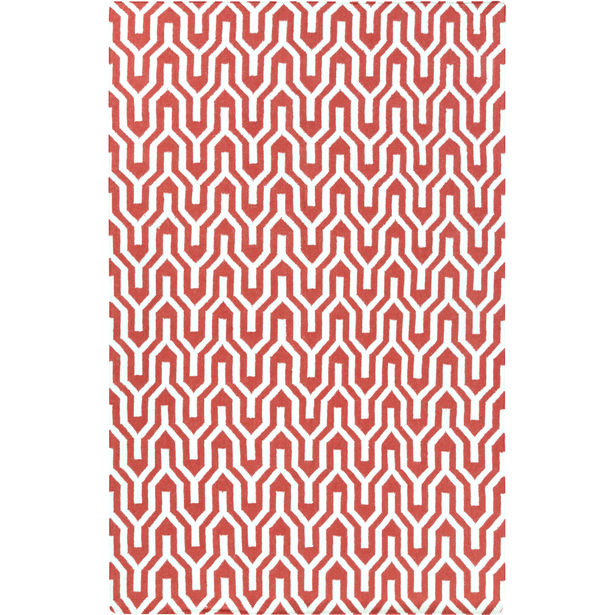 Fallon 96 X 60 inch Bright Red, Ivory Rug
